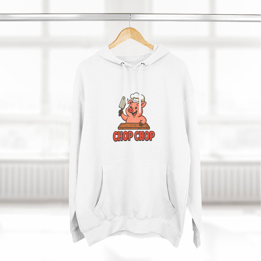 Cute Chef Pig Fleece Hoodie, Comfortable Fall Wear, Gift for Foodies, Kitchen Lovers, Funny Cooking Sweatshirt