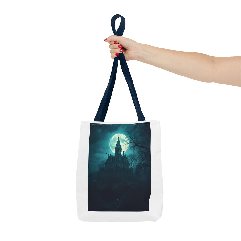 Haunting Moonlight Tote Bag, Gothic Halloween Bag, Spooky Night Carryall, Festival Tote, Eerie Gift for Horror Lovers
