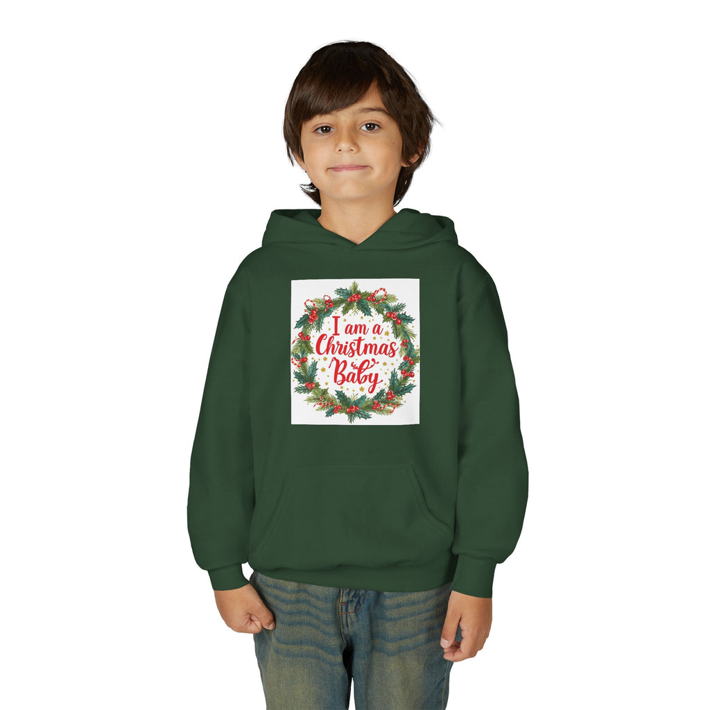 I Am A Christmas Baby Youth Heavy Blend Hooded Sweatshirt
