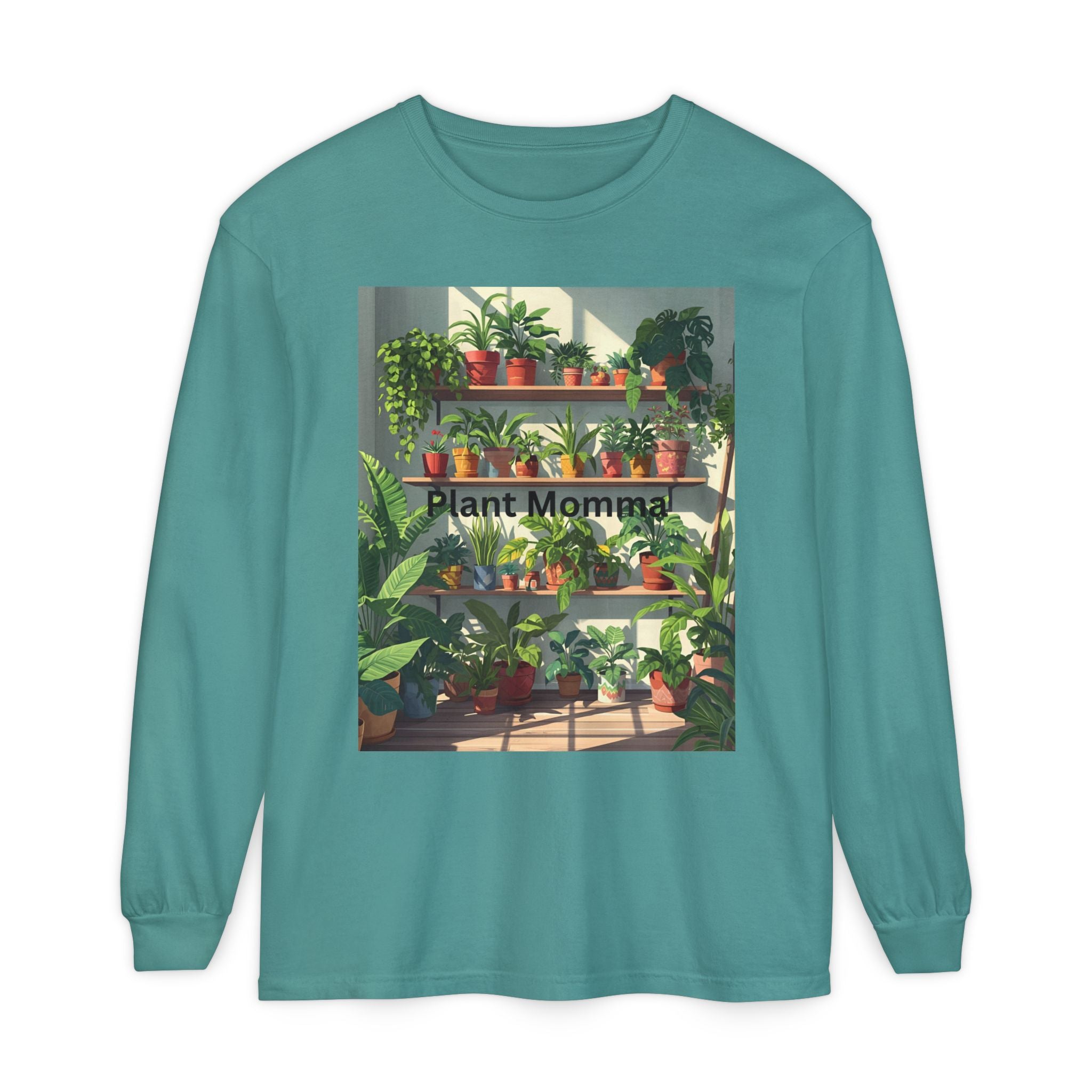 Plant Momma Long Sleeve T-Shirt, Perfect for Plant Lovers, Gardening Gifts, Eco-friendly Fashion, Casual Wear, Spring Celebrations