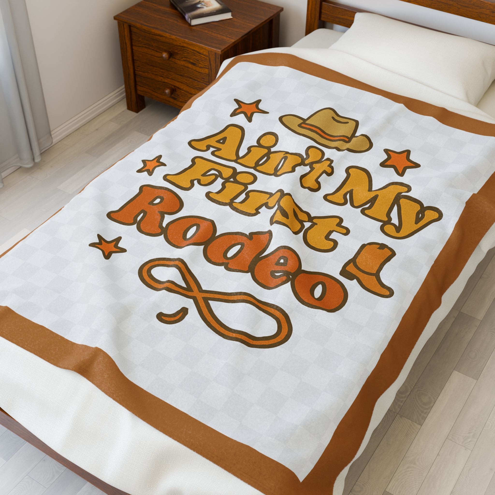Ain't My First Rodeo Velveteen Plush Blanket