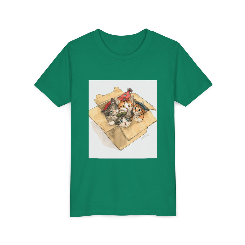 Cute Kittens In Box Youth Short Sleeve Tee