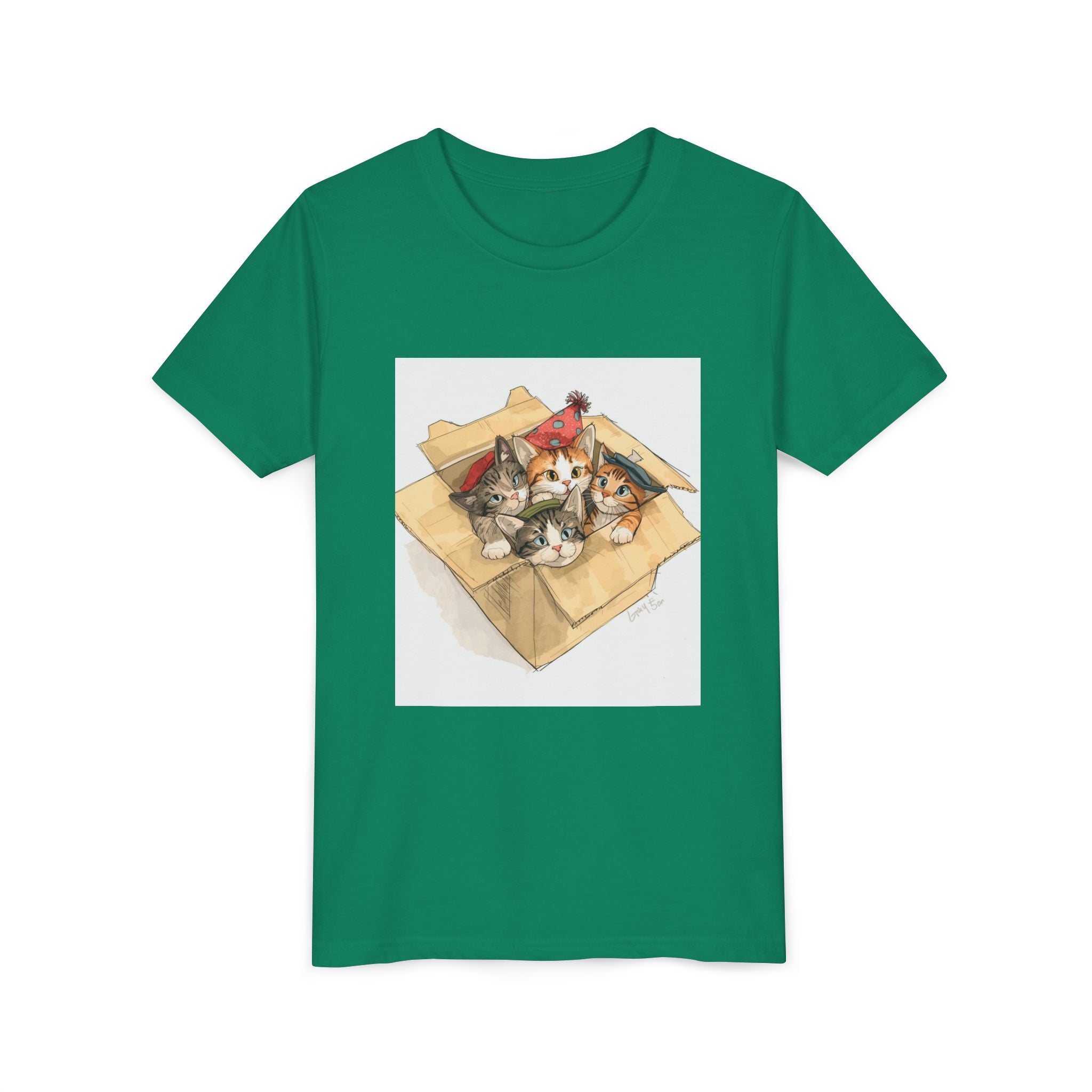 Cute Kittens In Box Youth Short Sleeve Tee
