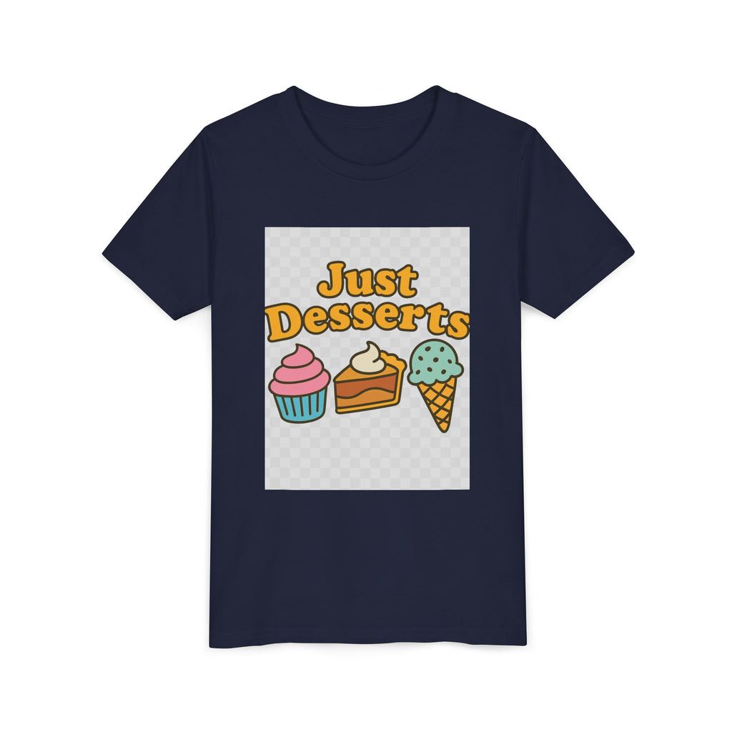 Youth Short Sleeve Tee - Just Desserts Ice Cream and Cupcake Graphic T-Shirt