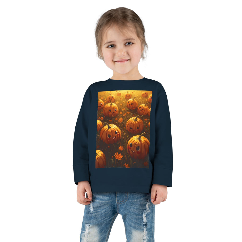 Halloween Pumpkin Toddler Long Sleeve Tee, Cute Fall Shirt, Kids Halloween Costume, Pumpkin Patch, Toddler Gift, Holiday Apparel