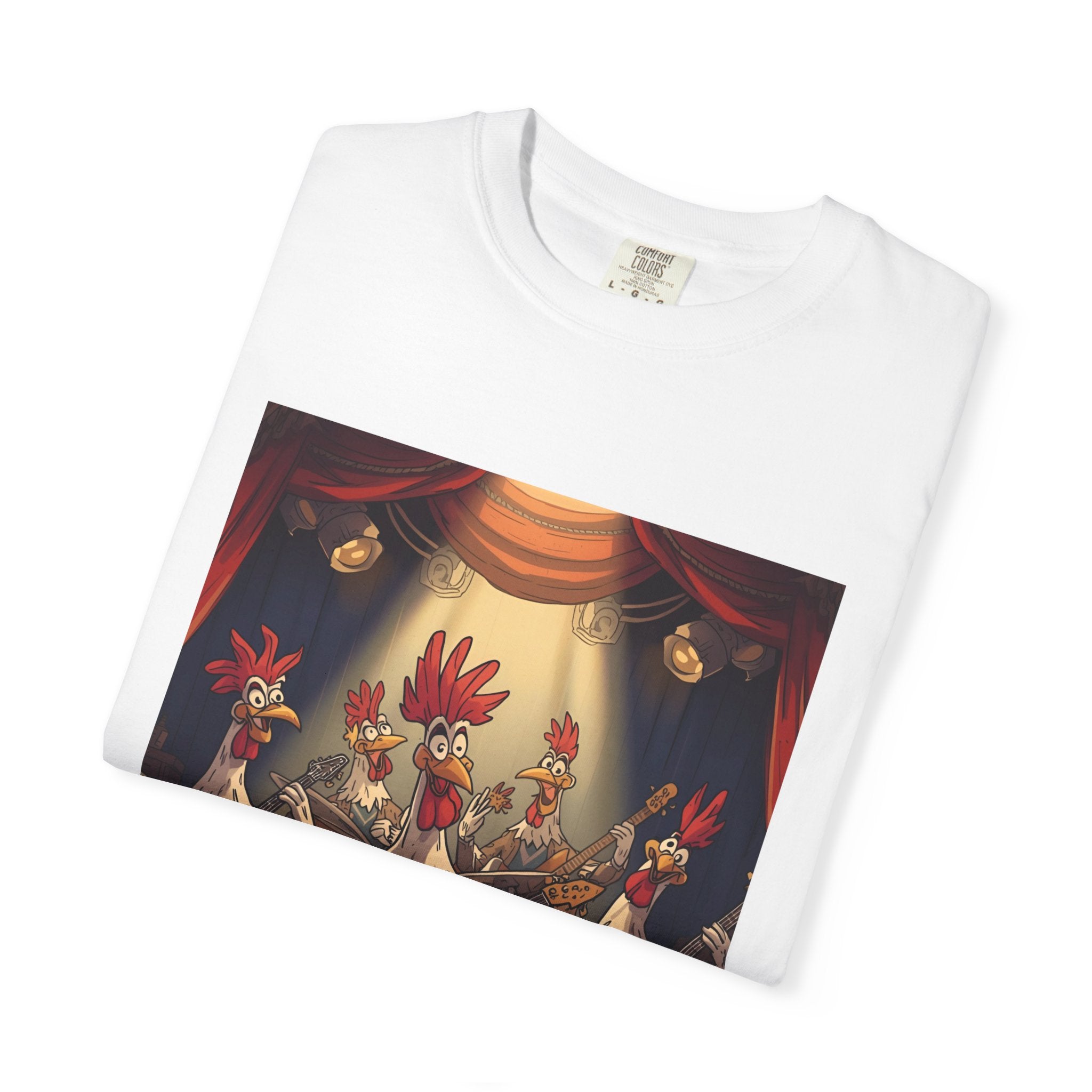 Funny Chicken Band T-Shirt, Unisex Tee for Chicken Lovers, Gift for Musicians, Birthday Shirt, Animal Art Clothing