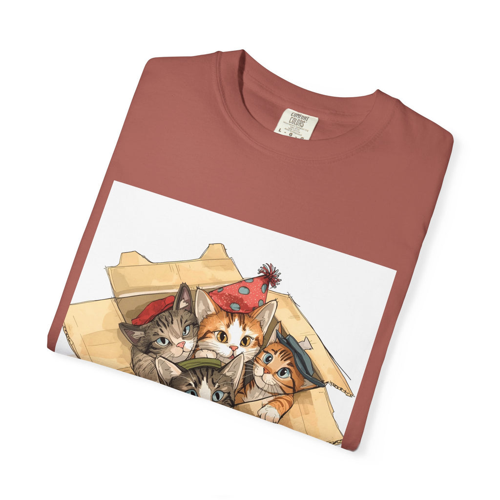 Cute Kittens In Box Unisex Garment-Dyed T-shirt