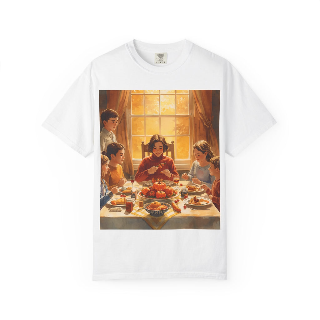 Thankful Family Dinner T-shirt, Unisex Tee, Fall Apparel, Cozy Top, Gift for Thanksgiving Lovers, Family Gathering Shirt
