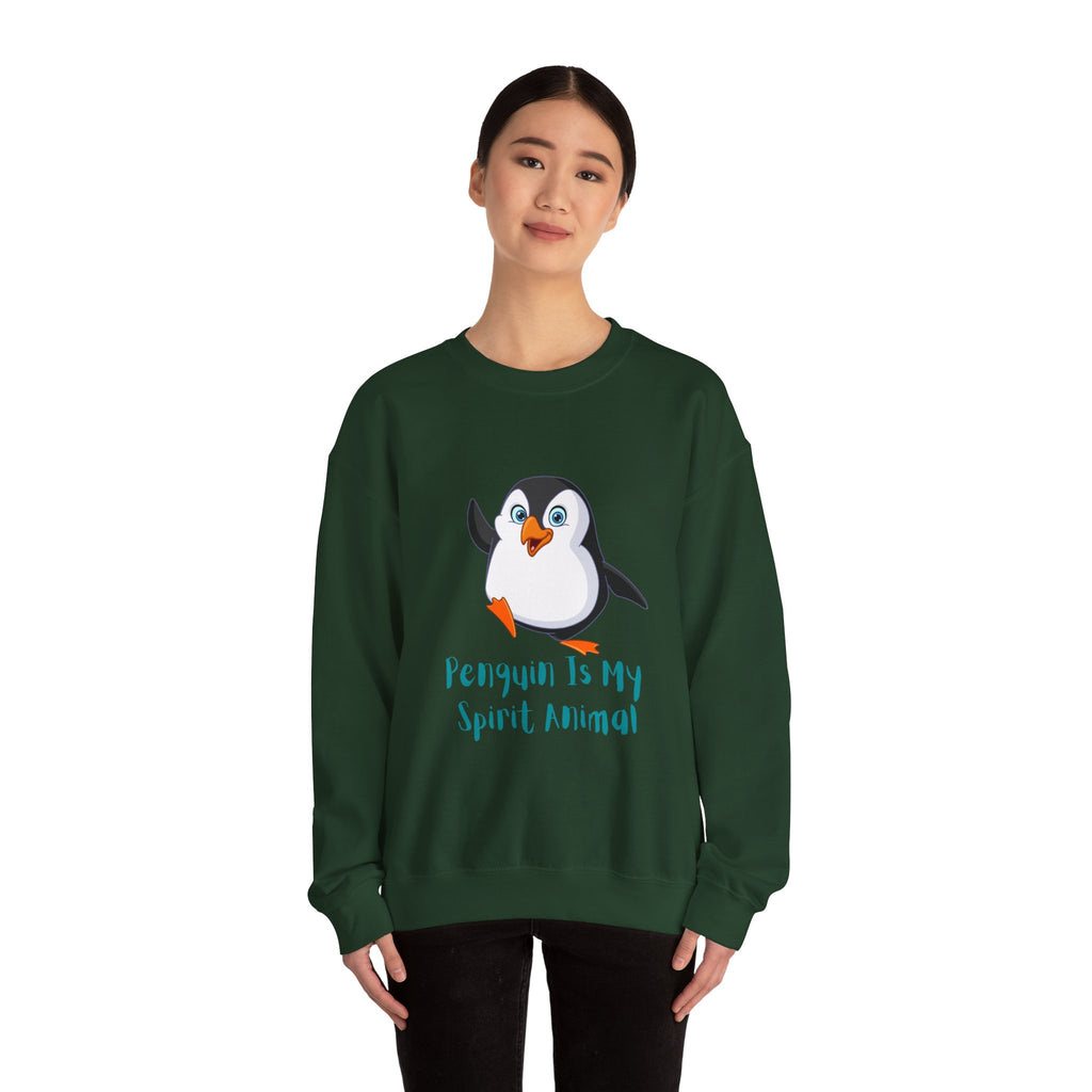 Penguin Spirit Animal Crewneck Sweatshirt - Cozy Gift for Animal Lovers, Winter Layer, Cute Sweatshirt, Funny Gift, Casual Wear