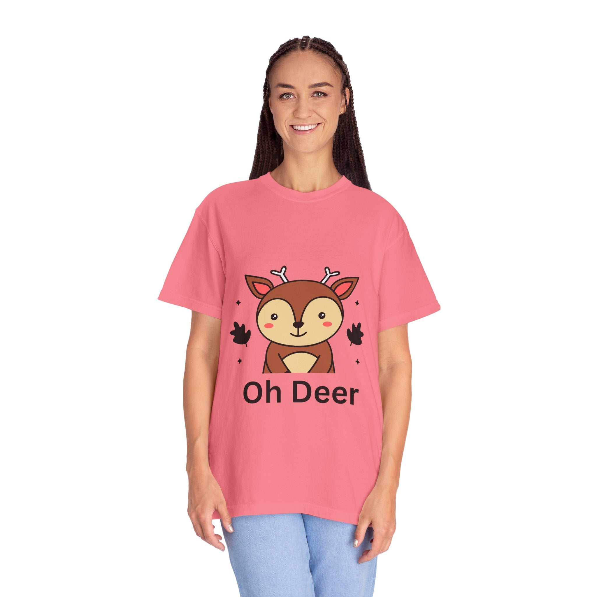 Cute Animal Graphic T-Shirt, Oh Deer Tee, Gift for Animal Lovers, Funny Shirt for Family, Casual Wear, Unisex Fashion