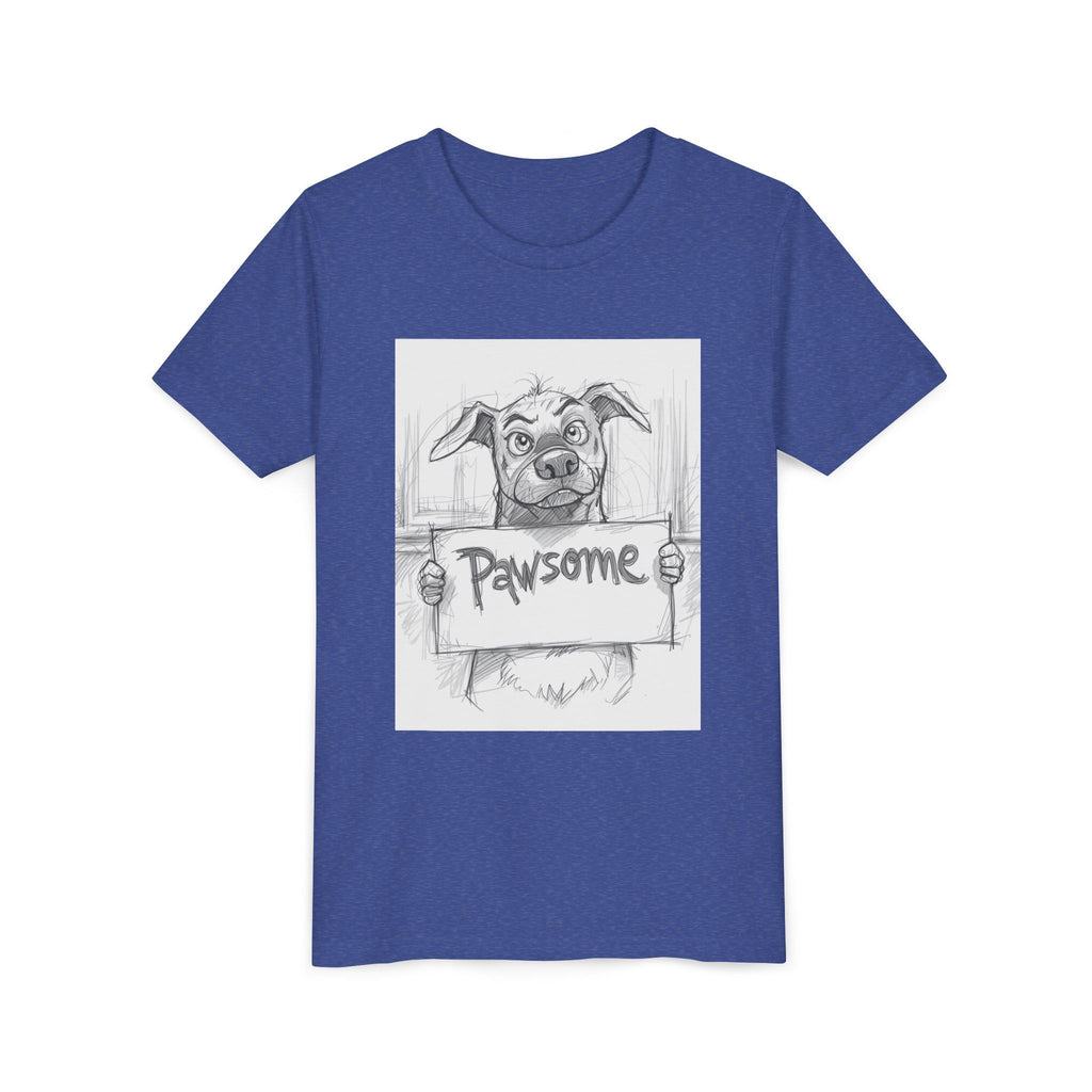 Pawsome Youth Tee - Adorable Dog Design, Gift for Animal Lovers, Birthday, Back to School, Fun Pet Shirt, Kids' Fashion