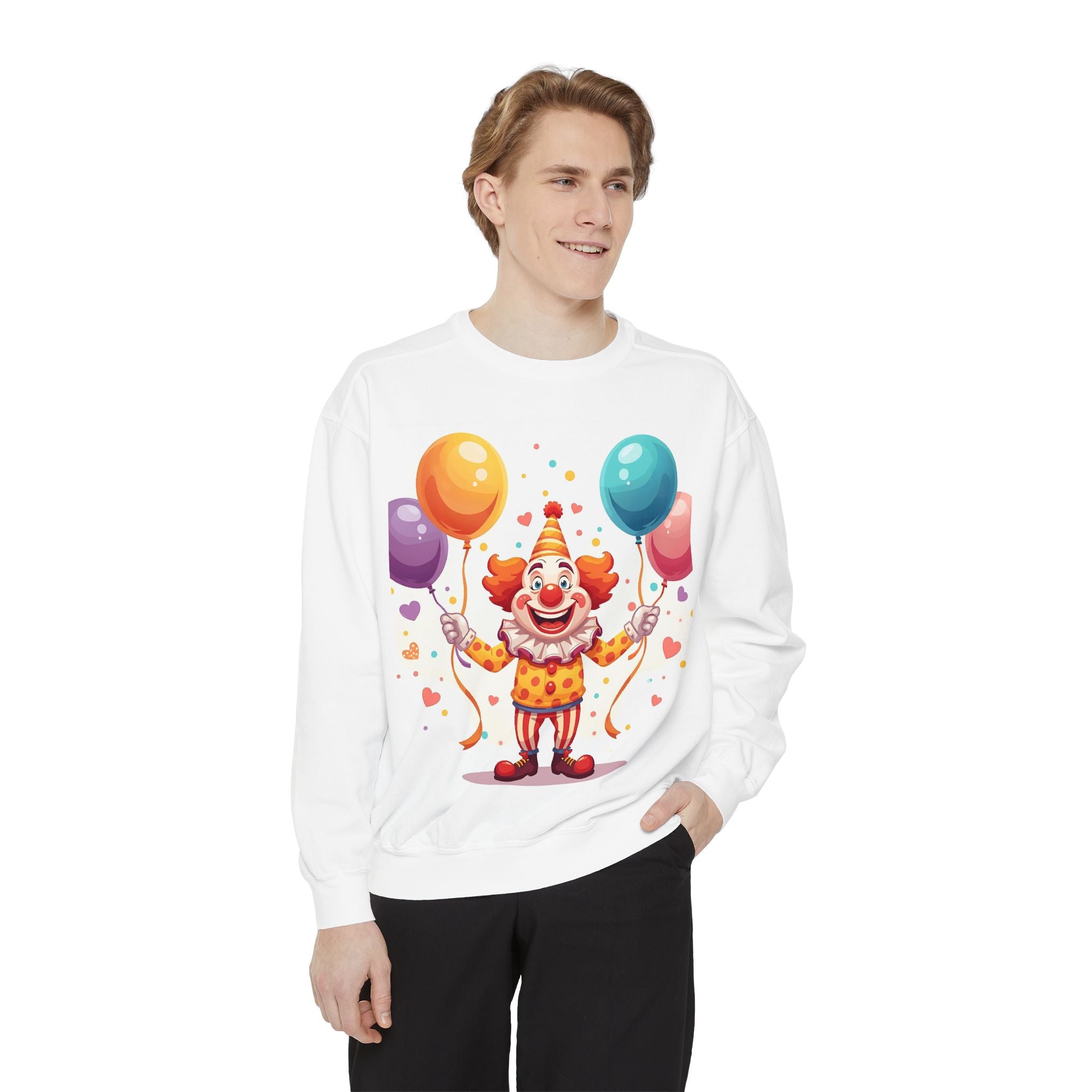 Funny Clown Unisex Garment-Dyed Sweatshirt