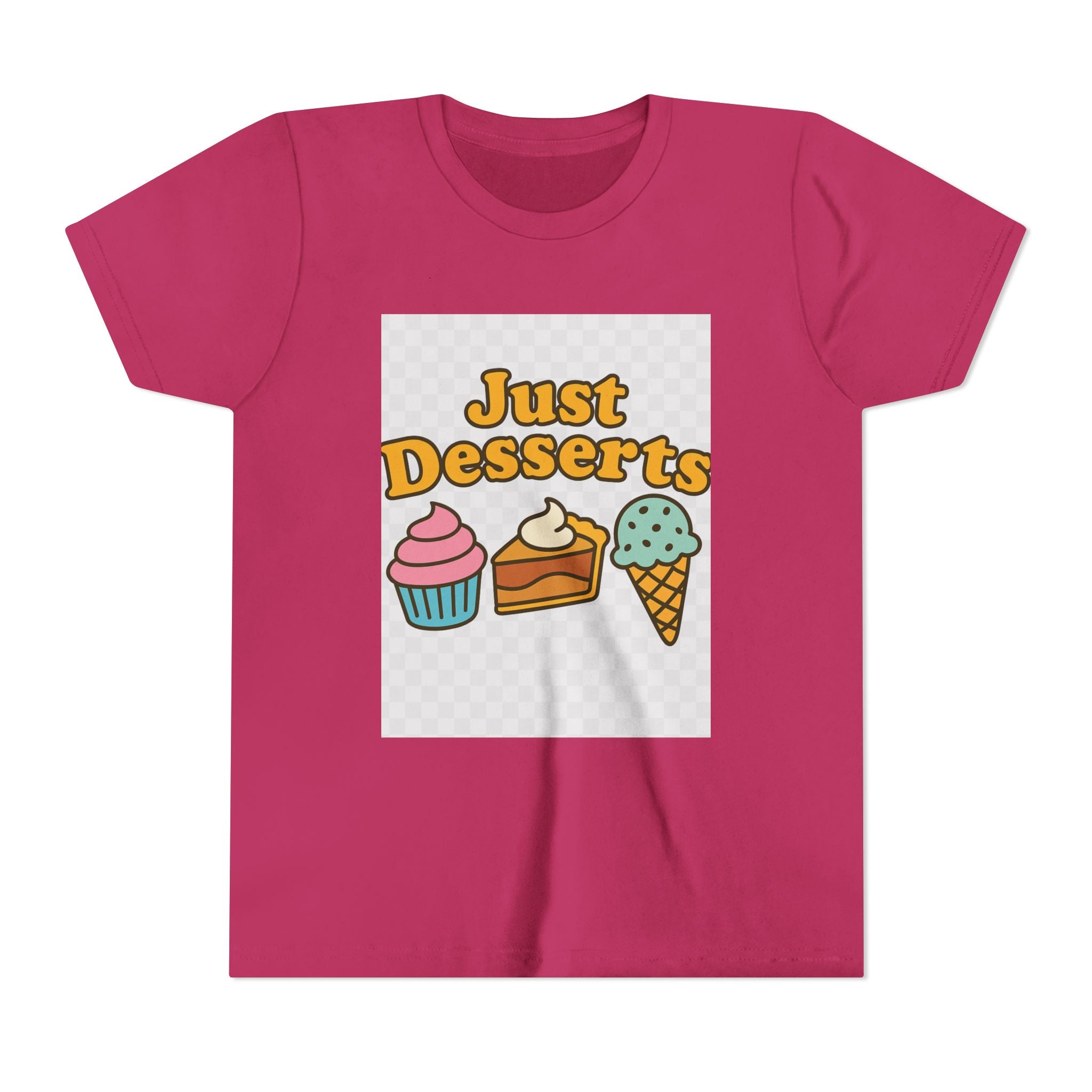 Youth Short Sleeve Tee - Just Desserts Ice Cream and Cupcake Graphic T-Shirt