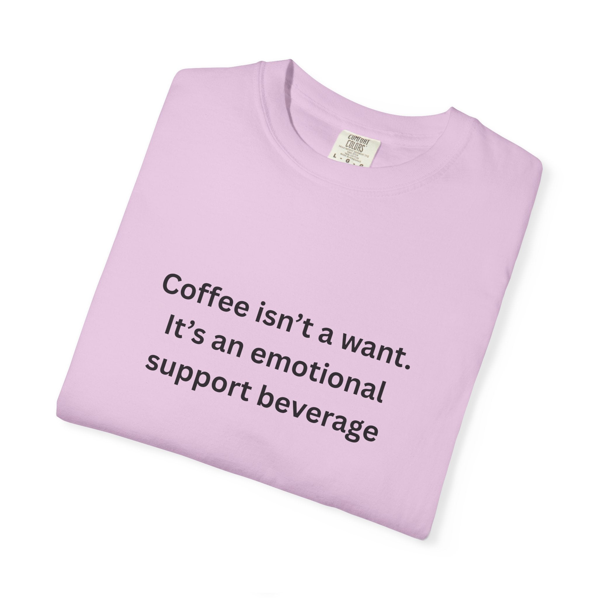 Coffee Support Unisex T-shirt, Emotional Support Beverage Tee, Gift for Coffee Lovers, Casual Wear, Funny Coffee Shirt