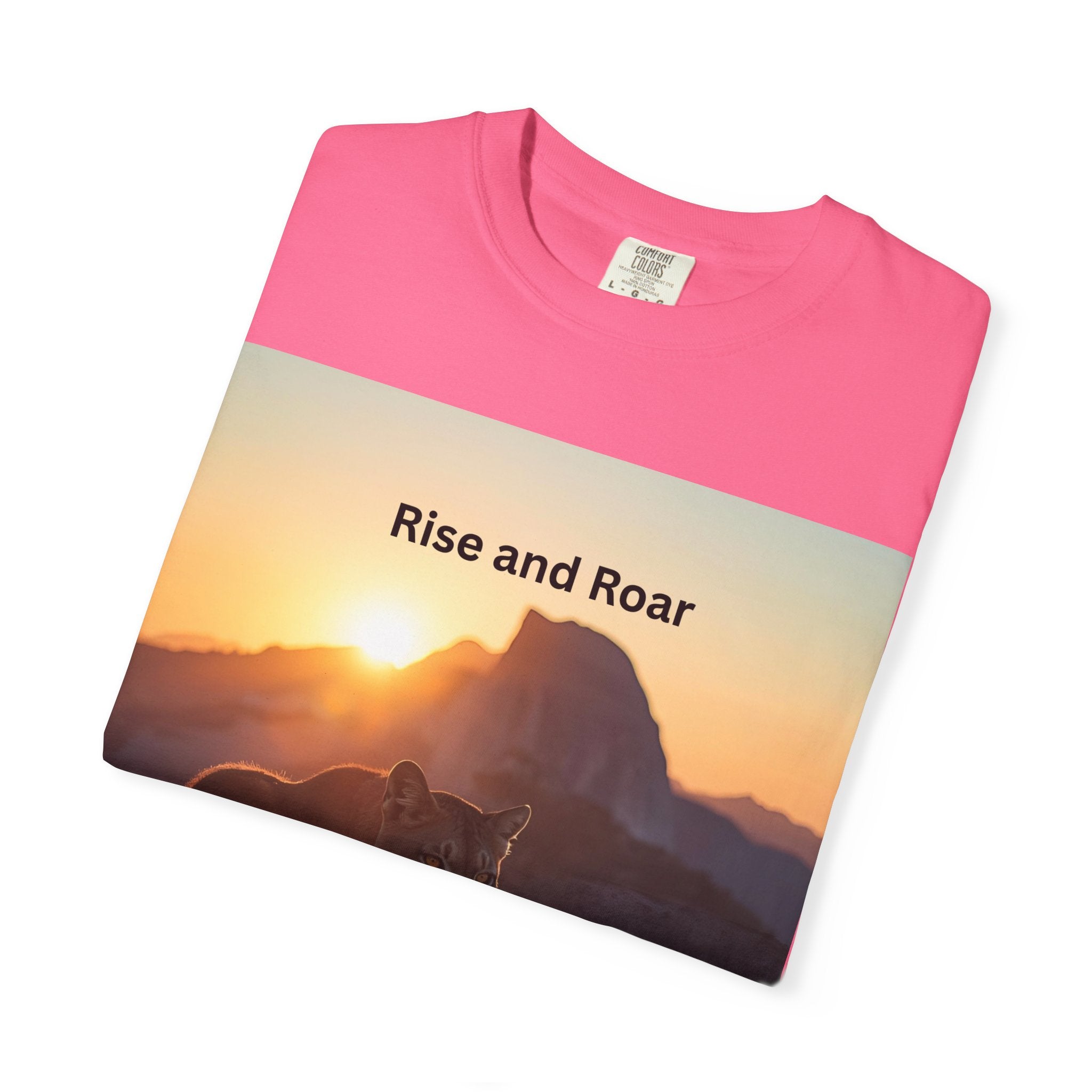 Rise And Roar Sunrise Mountain Lion T-Shirt, Rise and Roar Tee, Unisex Cotton Shirt, Graphic Tee for Nature Lovers, Adventure Apparel, Gifts for [...]