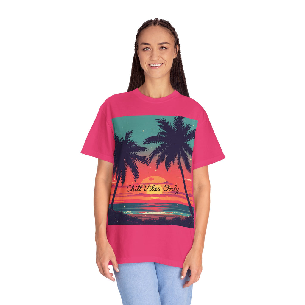 Tropical Sunset Unisex Garment-Dyed T-shirt