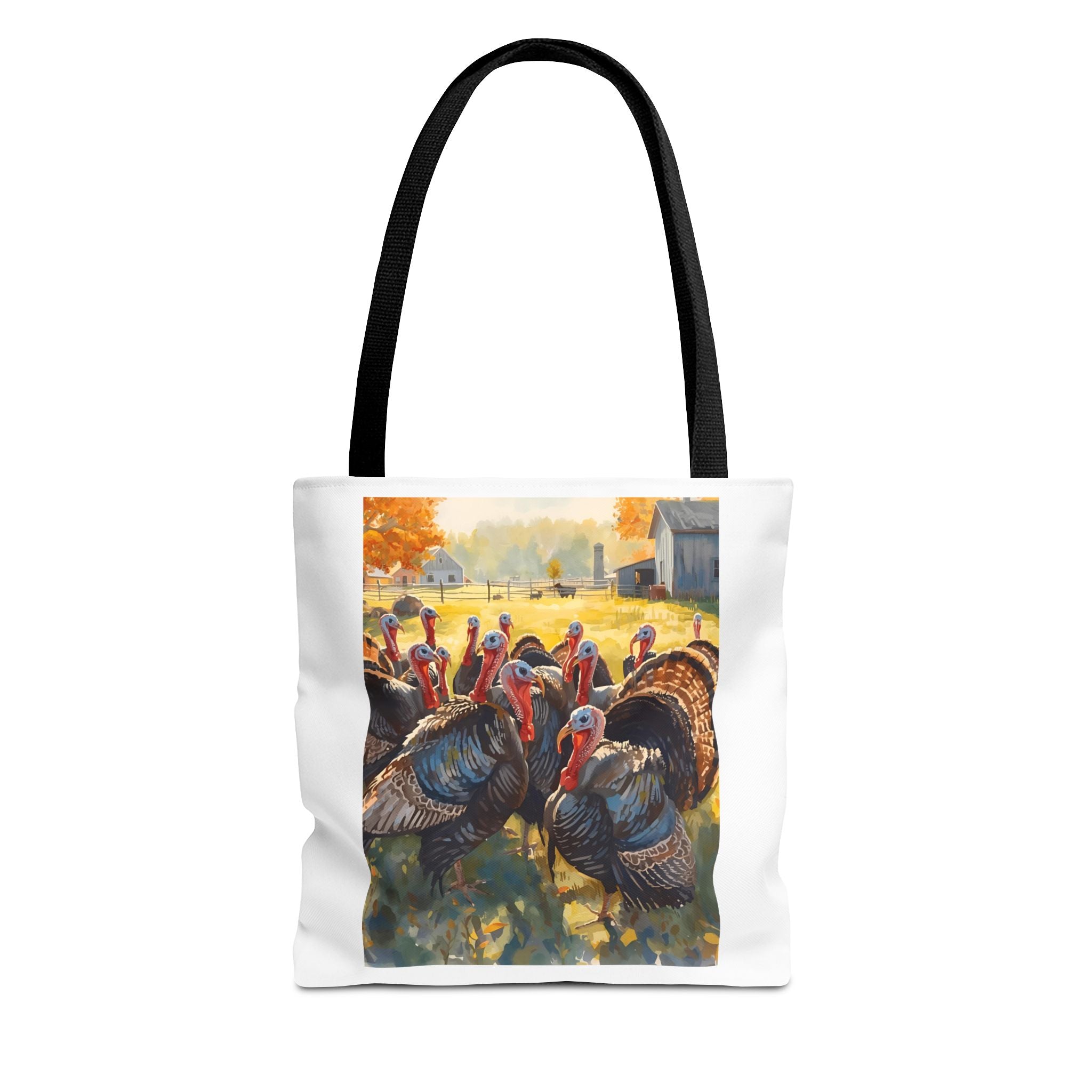 Thanksgiving Turkey Tote Bag, Fall Harvest Bags, Floral Market Bag, Reusable Eco-Friendly Carry-All, Holiday Gift for Turkey Lovers