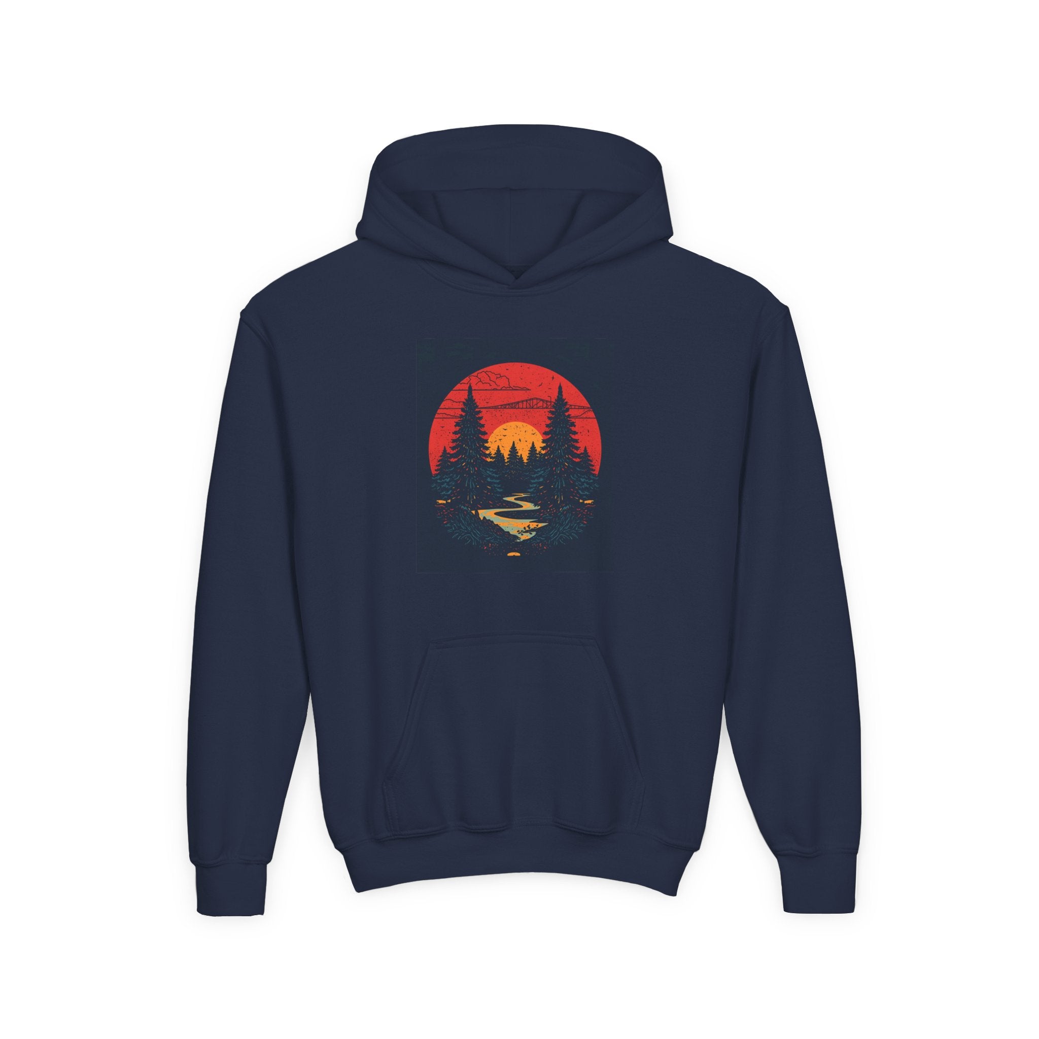 Nature Inspired Forest Youth Heavy Blend Hooded Sweatshirt