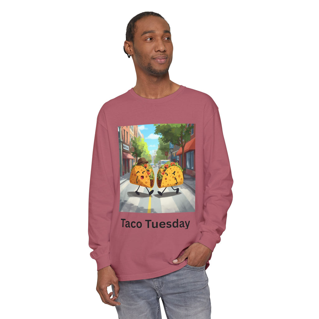 Taco Tuesday Unisex Garment-dyed Long Sleeve T-Shirt