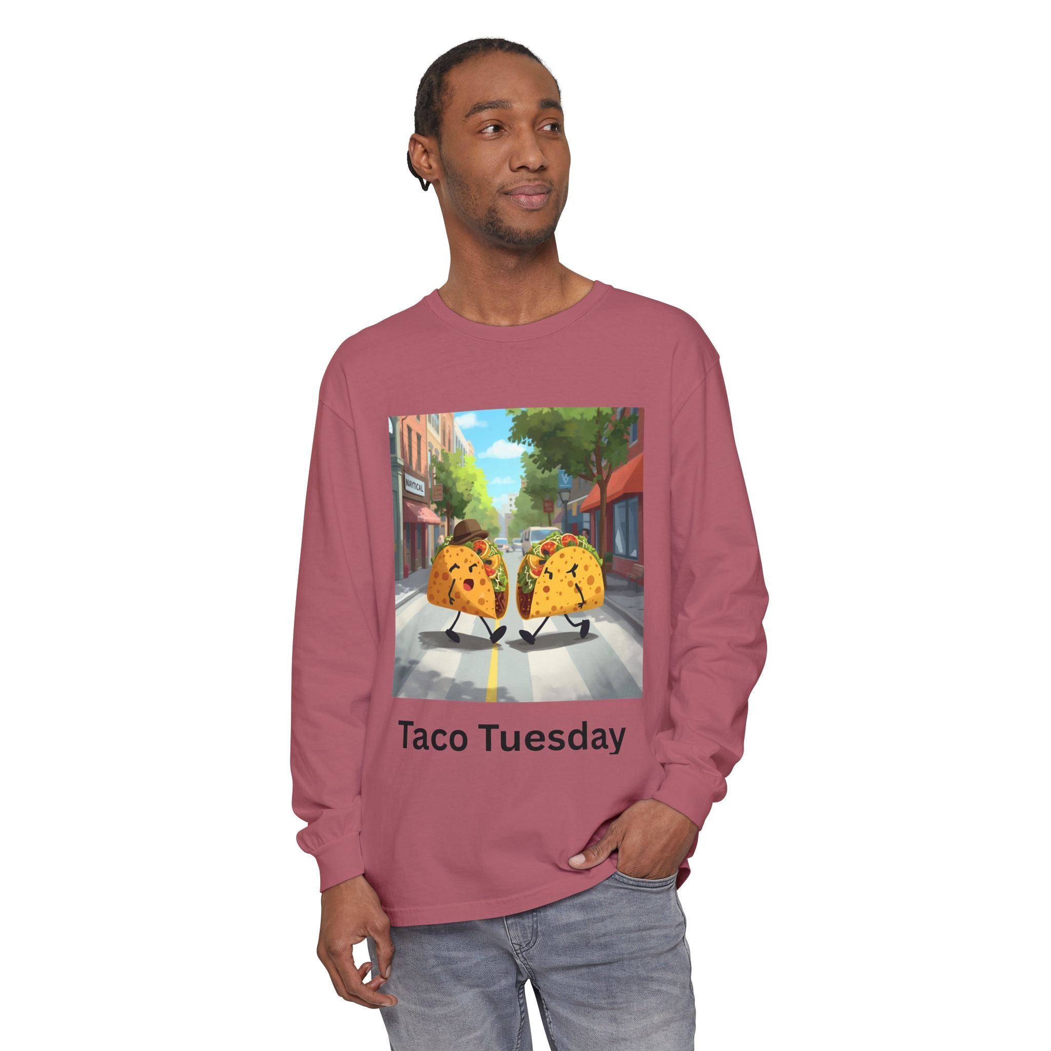 Taco Tuesday Unisex Garment-dyed Long Sleeve T-Shirt