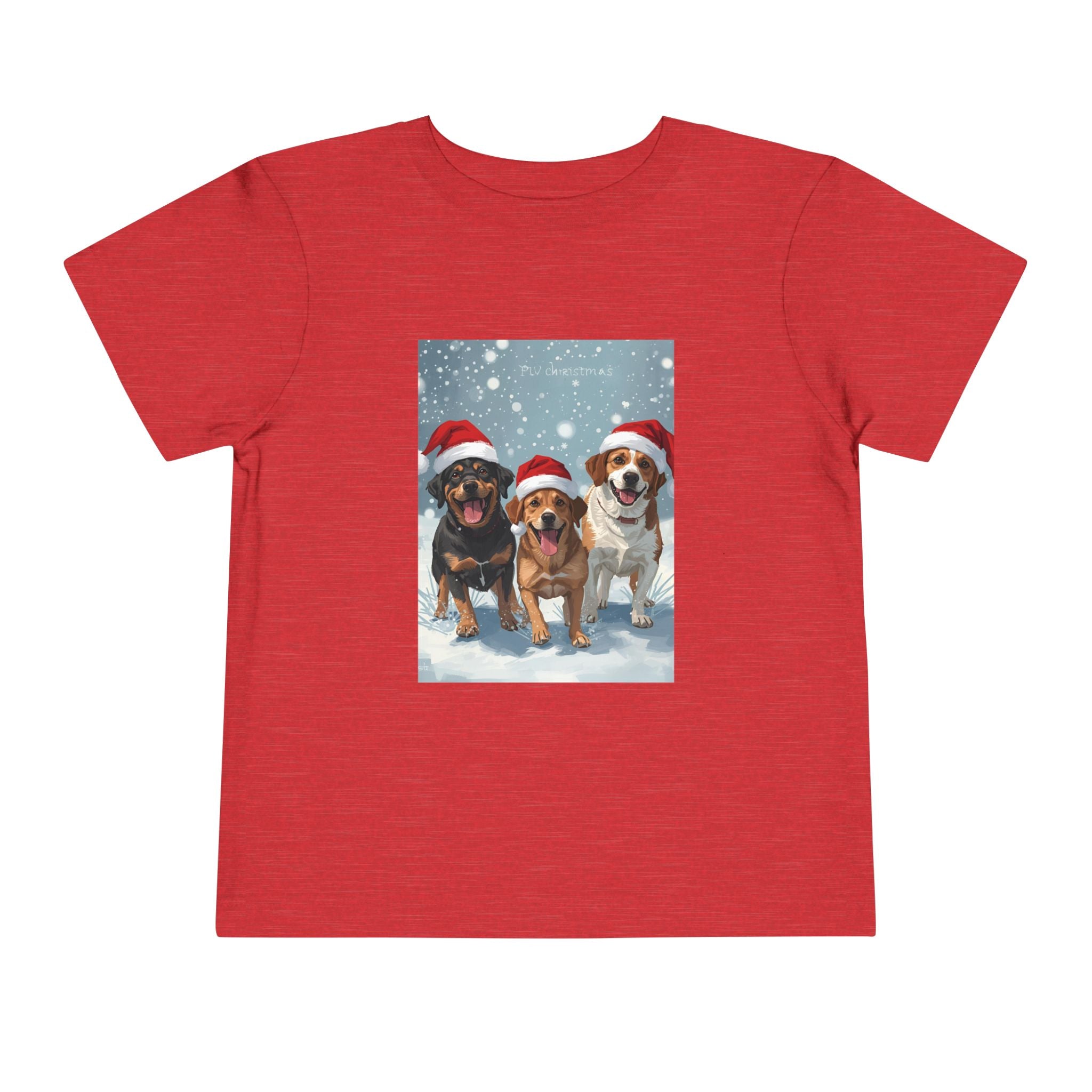 Cute Christmas Dogs Toddler Short Sleeve Tee