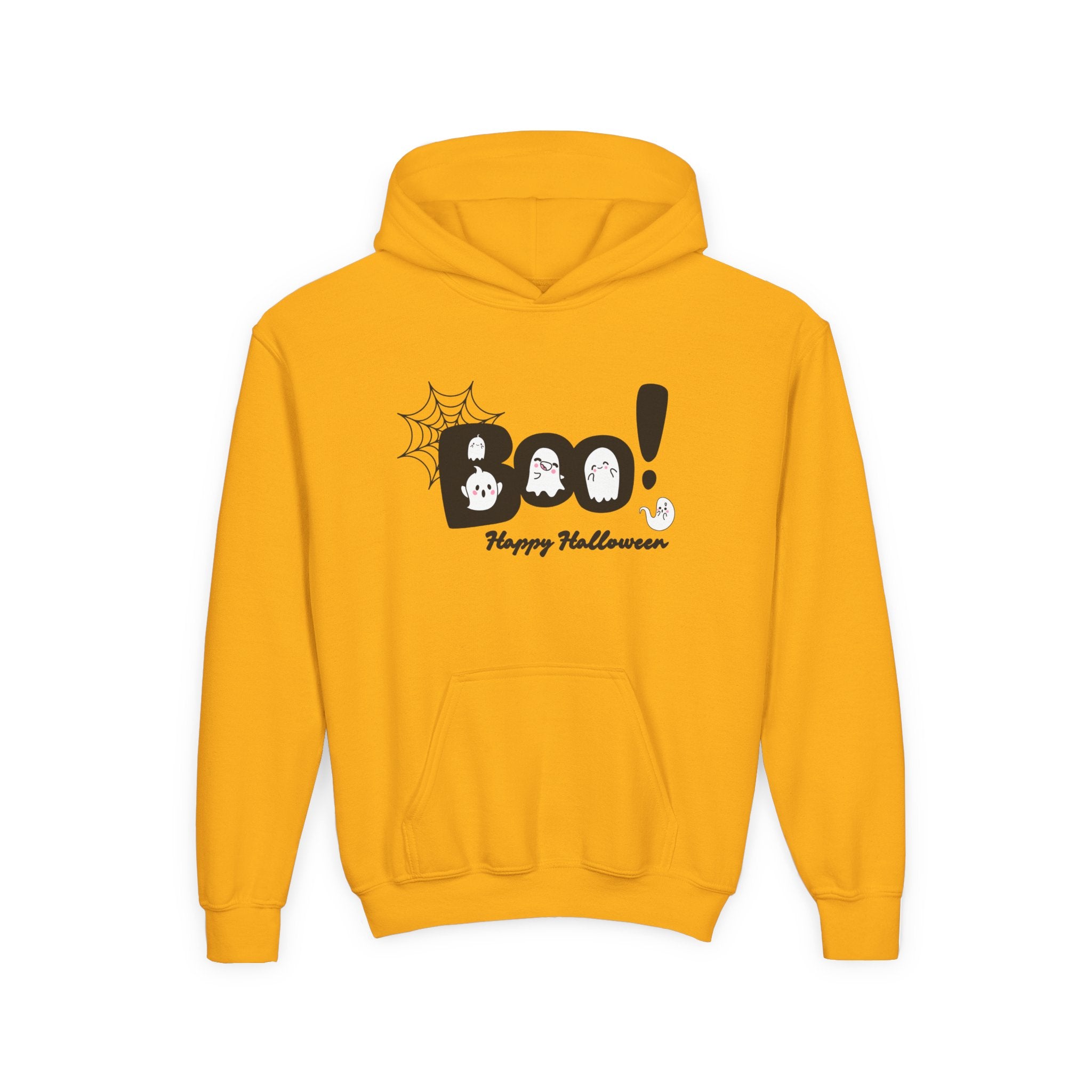 Halloween Boo! Youth Hoodie, Kids Sweatshirt, Fall Apparel, Spooky Costume, Trick or Treat Gift, October Celebration