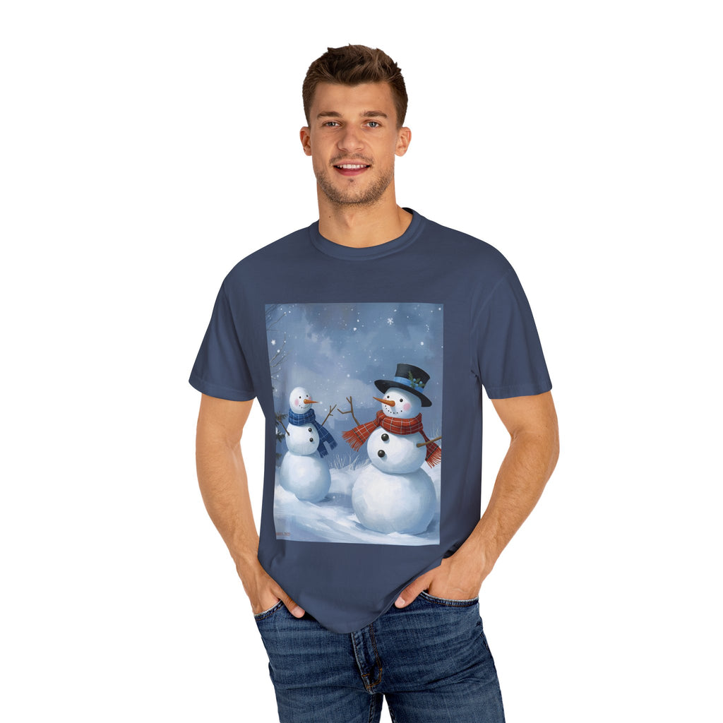 Christmas Snowman Family T-Shirt, Unisex Graphic Tee, Holiday Gift, Winter Apparel, Cozy Casual Wear, Christmas T-Shirt