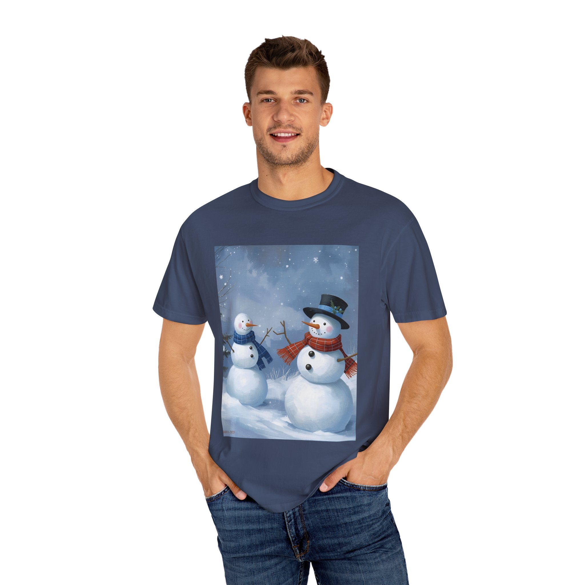 Christmas Snowman Family T-Shirt, Unisex Graphic Tee, Holiday Gift, Winter Apparel, Cozy Casual Wear, Christmas T-Shirt