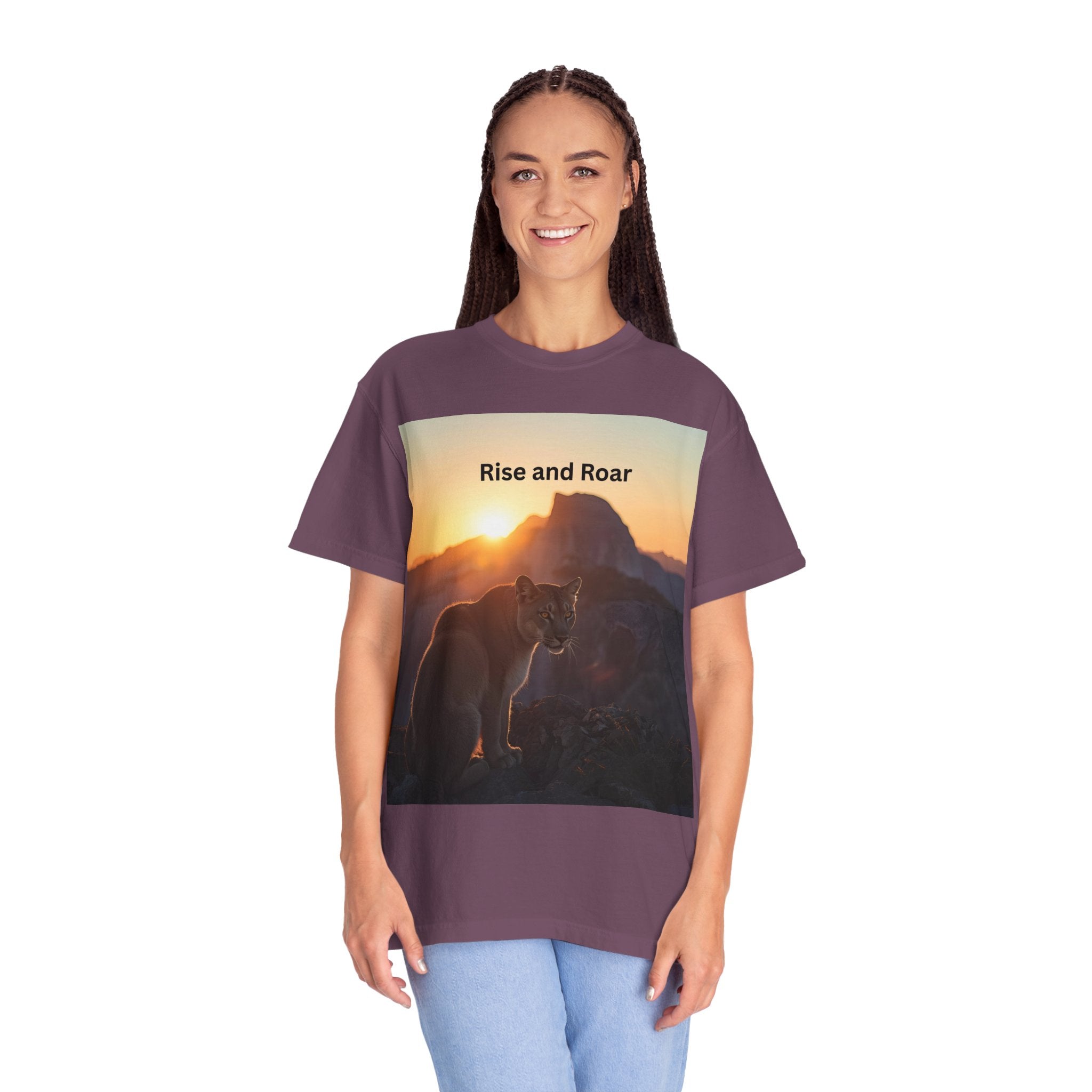 Rise And Roar Sunrise Mountain Lion T-Shirt, Rise and Roar Tee, Unisex Cotton Shirt, Graphic Tee for Nature Lovers, Adventure Apparel, Gifts for [...]