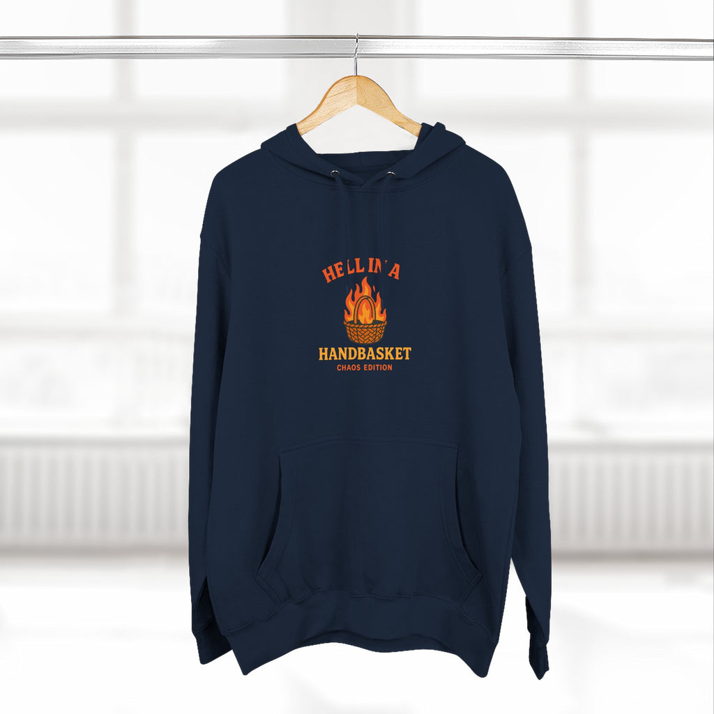 Hell In A HandBasket Funny Three-Panel Fleece Hoodie