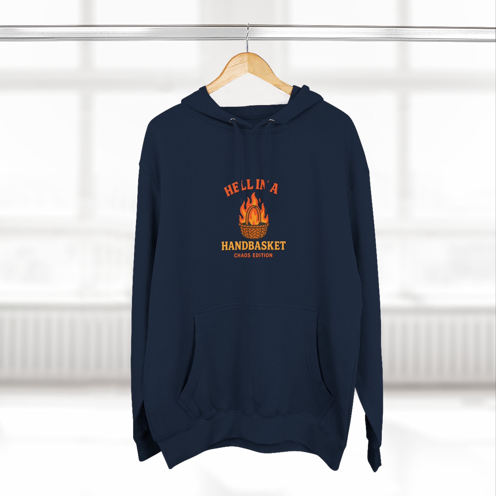 Hell In A HandBasket Funny Three-Panel Fleece Hoodie