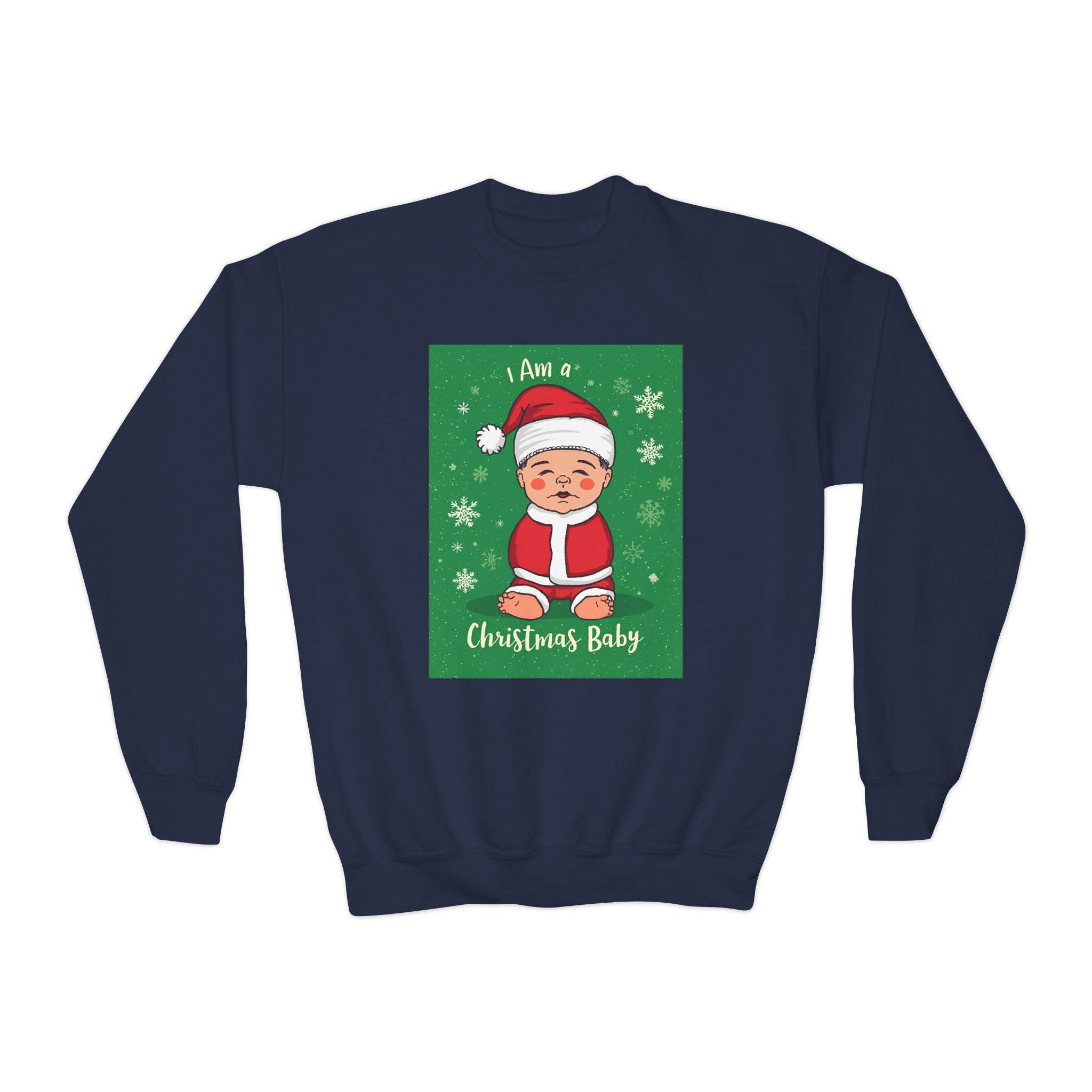 I Am A Christmas Baby Youth Crewneck Sweatshirt