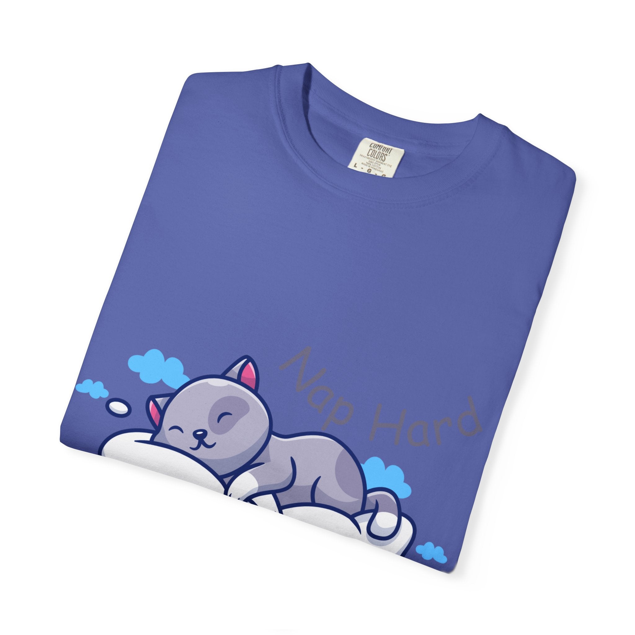 Cat Nap Graphic T-shirt, Cute Cat Tee, Relaxed Fit Apparel, Gift for Cat Lovers, Cozy Lounge Wear, Funny Pet Humor Top