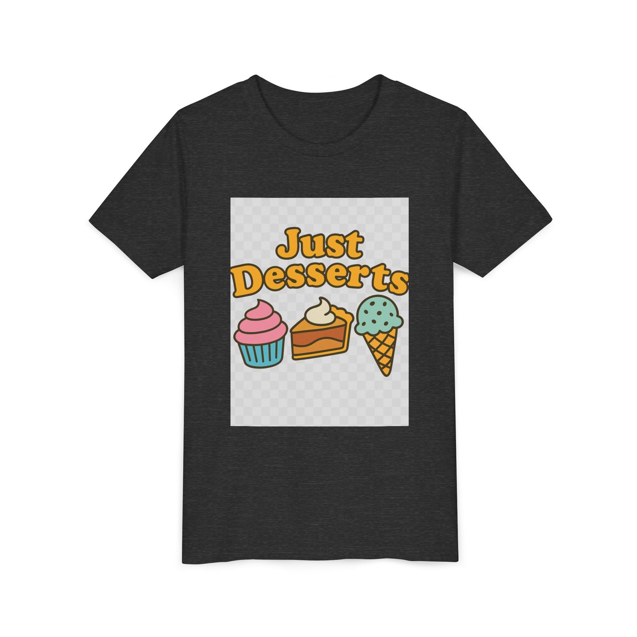 Youth Short Sleeve Tee - Just Desserts Ice Cream and Cupcake Graphic T-Shirt
