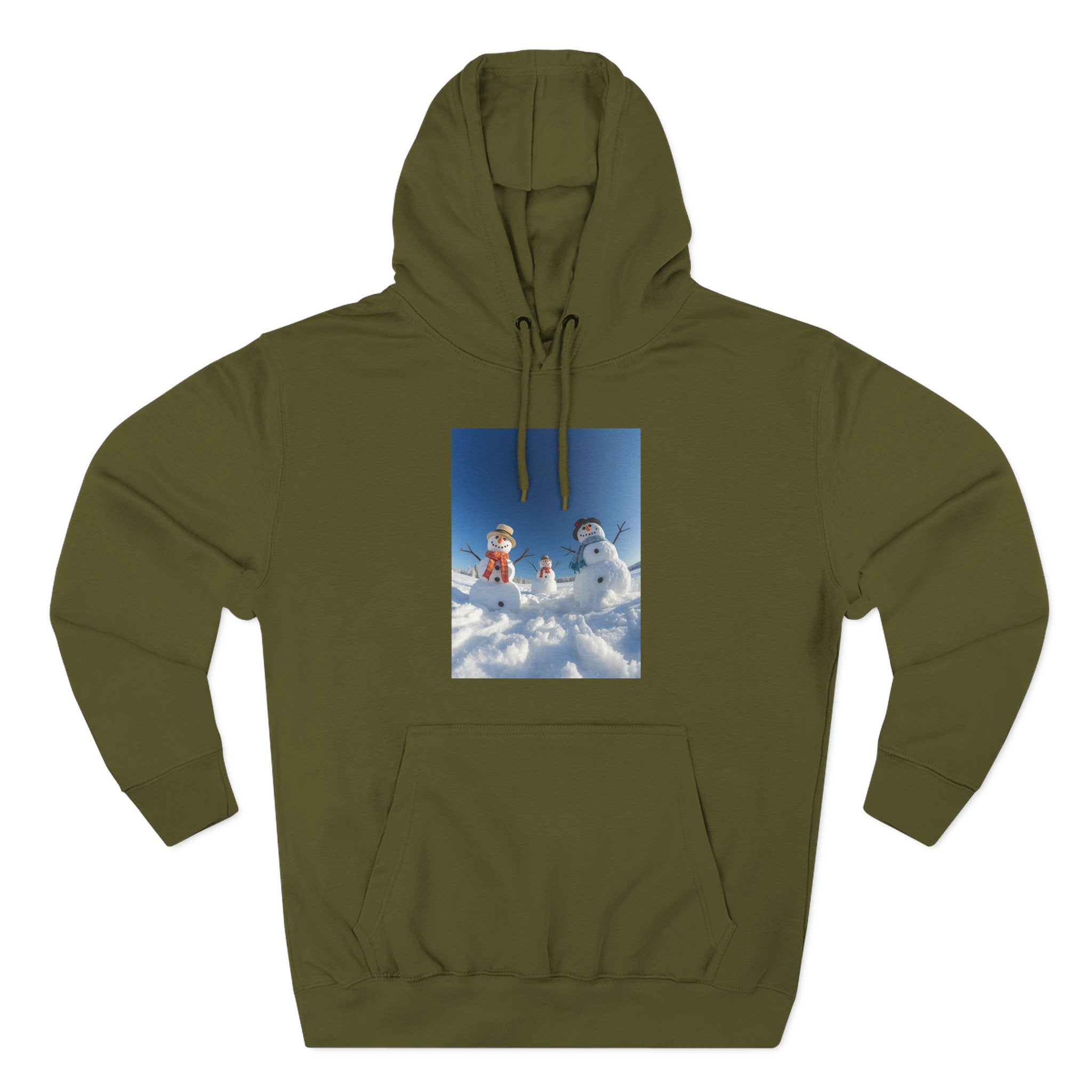Cozy Fleece Hoodie with Fun Snowmen Design, Winter Wear, Gift for Christmas, Birthday Present, Casual Outfit, Hoodie for Snow Lovers