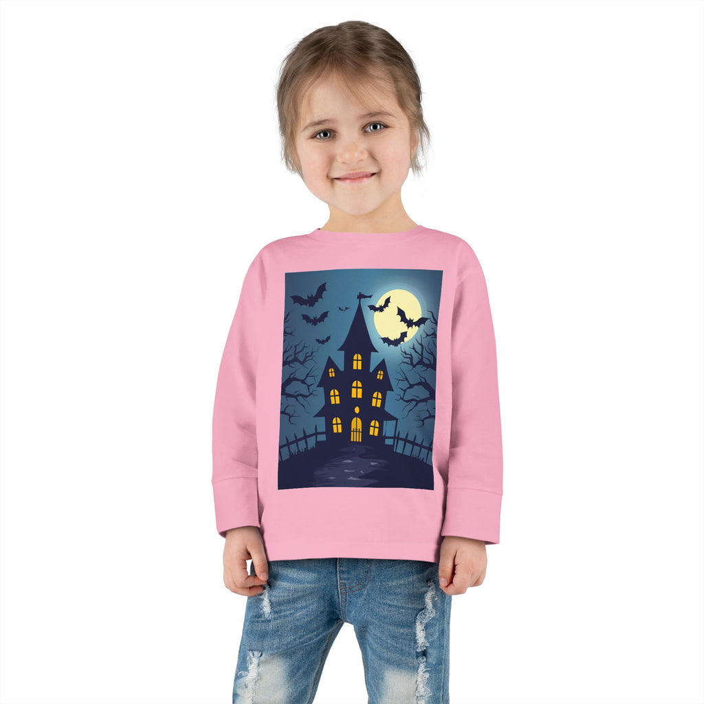 Halloween Haunted House Toddler Halloween Long Sleeve Tee, Spooky Haunted House Shirt, Kids Halloween Costume Top, Fall Festive Apparel, Trick or Treat Clothing