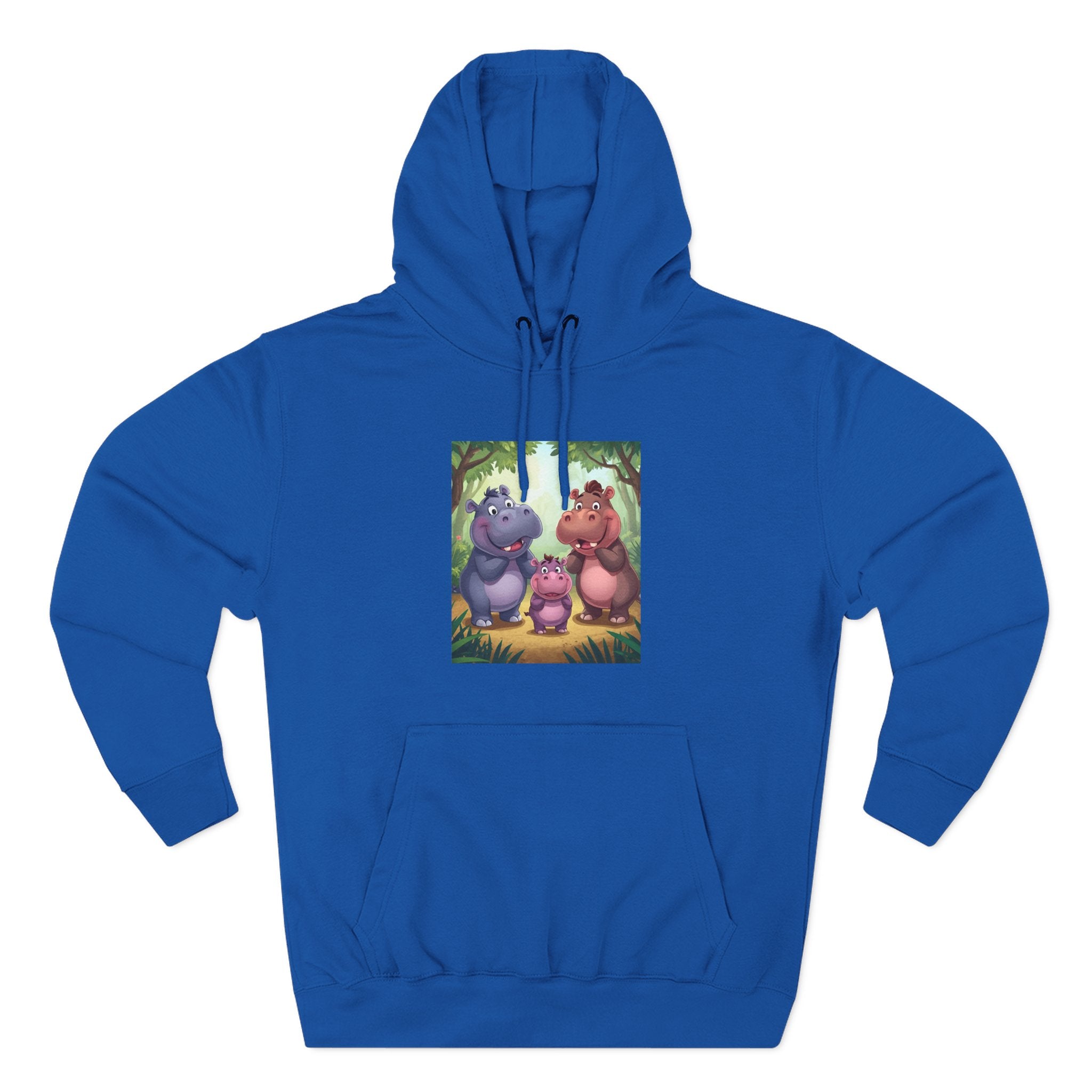 Hippo Cute Three-Panel Fleece Hoodie