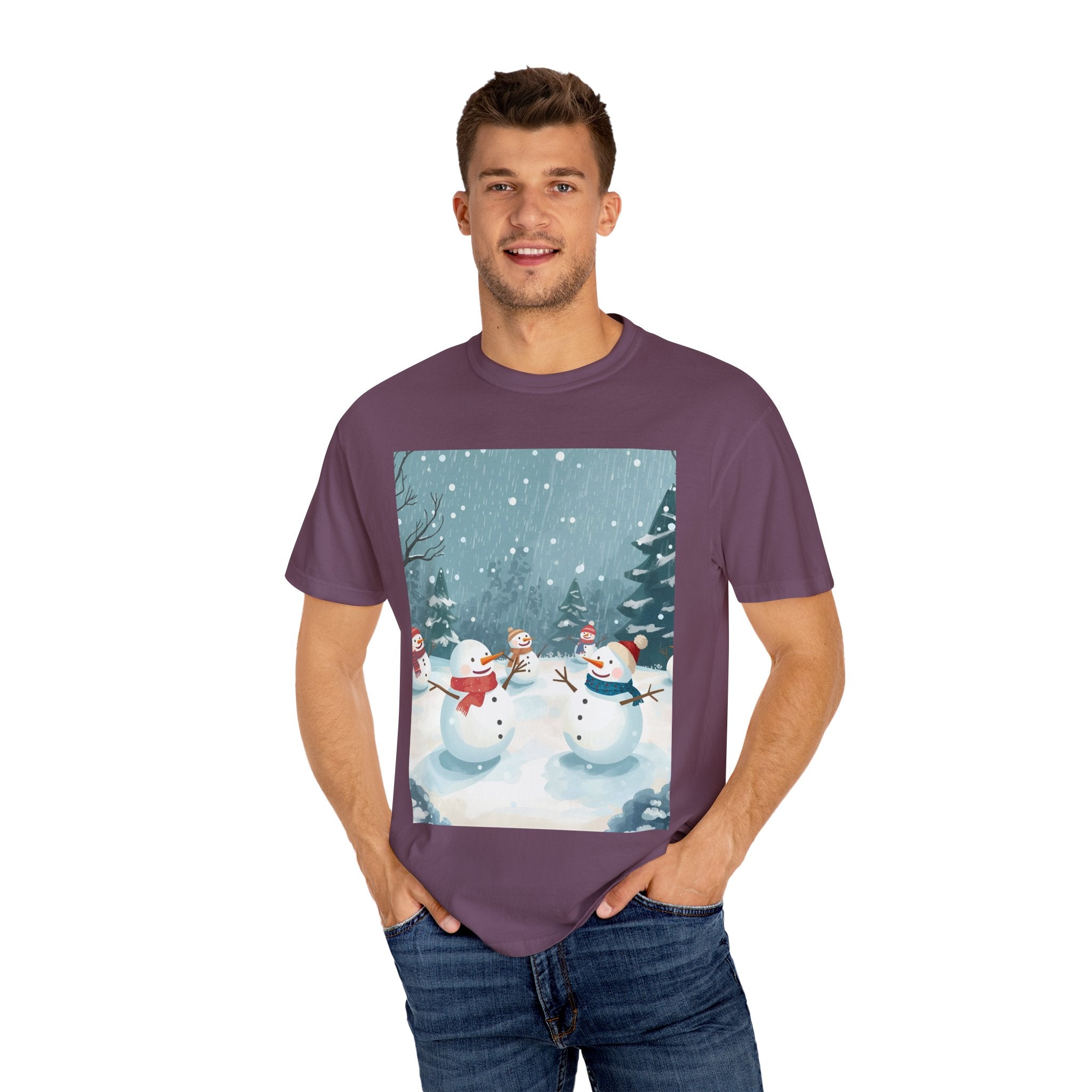 Festive Christmas Winter Wonderland Snowman T-shirt | Holiday Tee, Christmas Apparel, Gift for Him/Her, Graphic Shirt, Seasonal Fashion