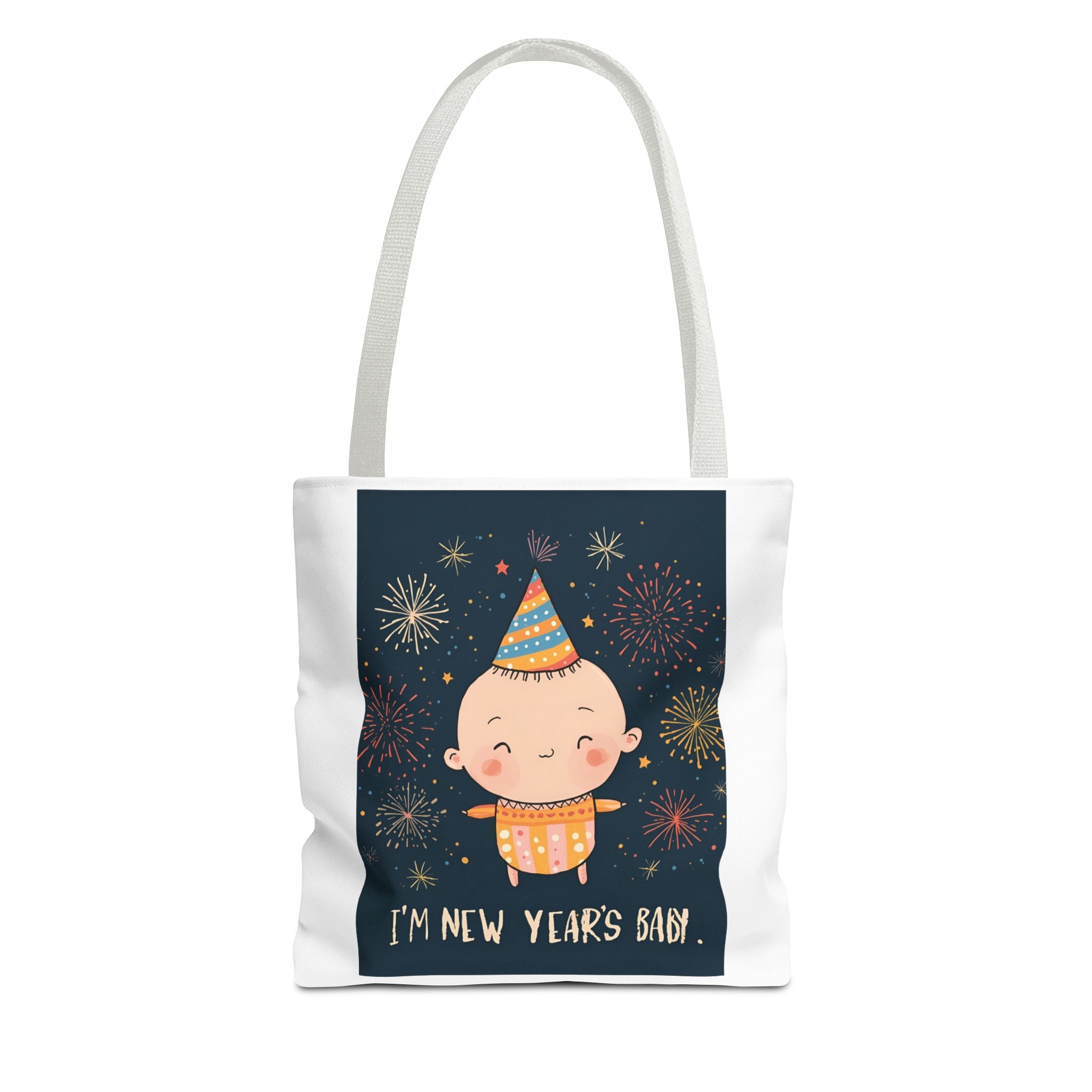 New Year's Baby Tote Bag, Cute Baby Bag, Holiday Gift, Party Essential, Fun Life Accessory, Festive Shopping Bag, New Year's Celebration