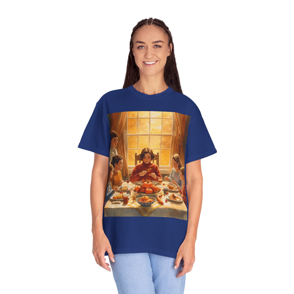 Thankful Family Dinner Unisex T-shirt, Family Gathering Shirt, Festive Apparel, Casual Wear, Fall Celebration Tee