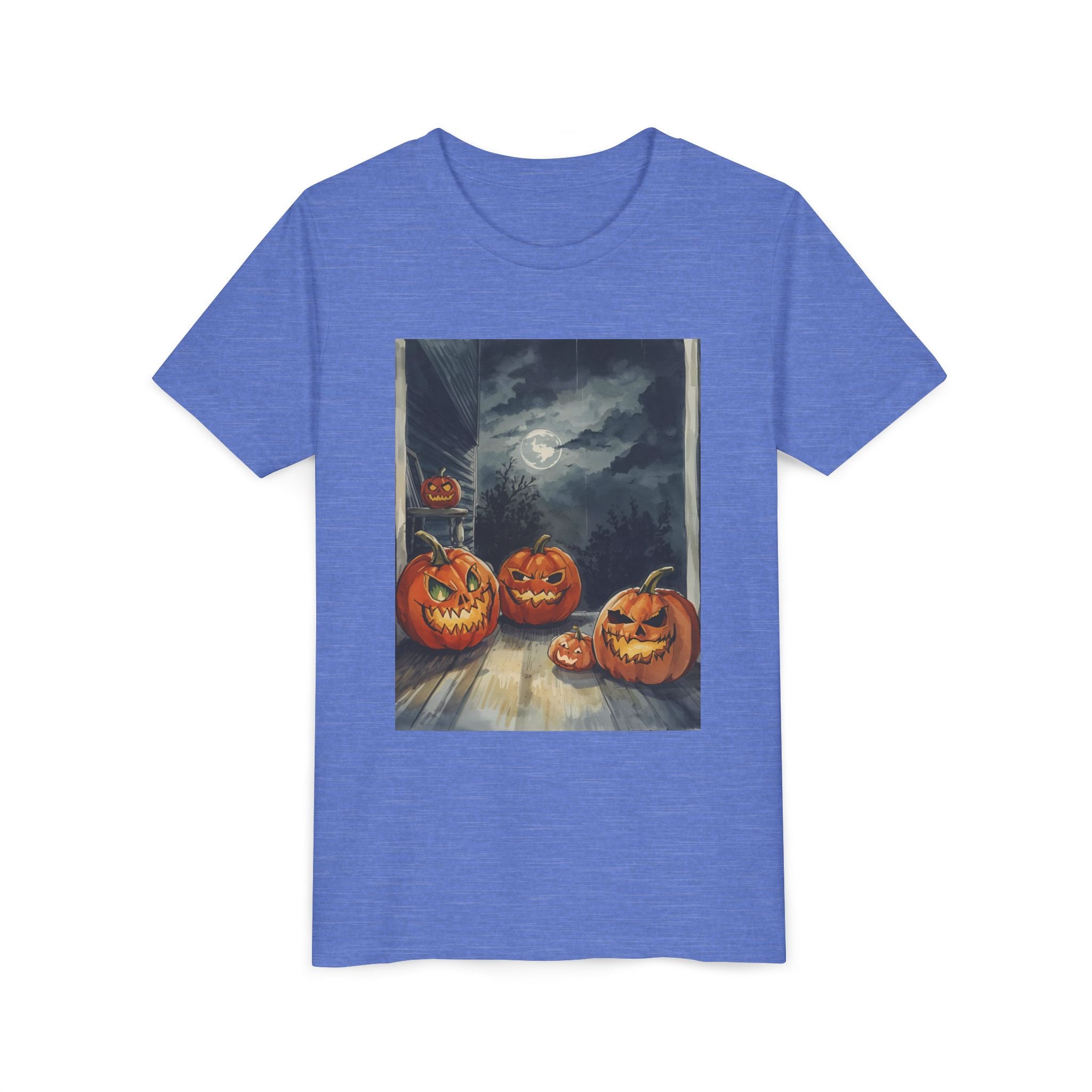 Halloween Pumpkin Scary Youth Short Sleeve Tee