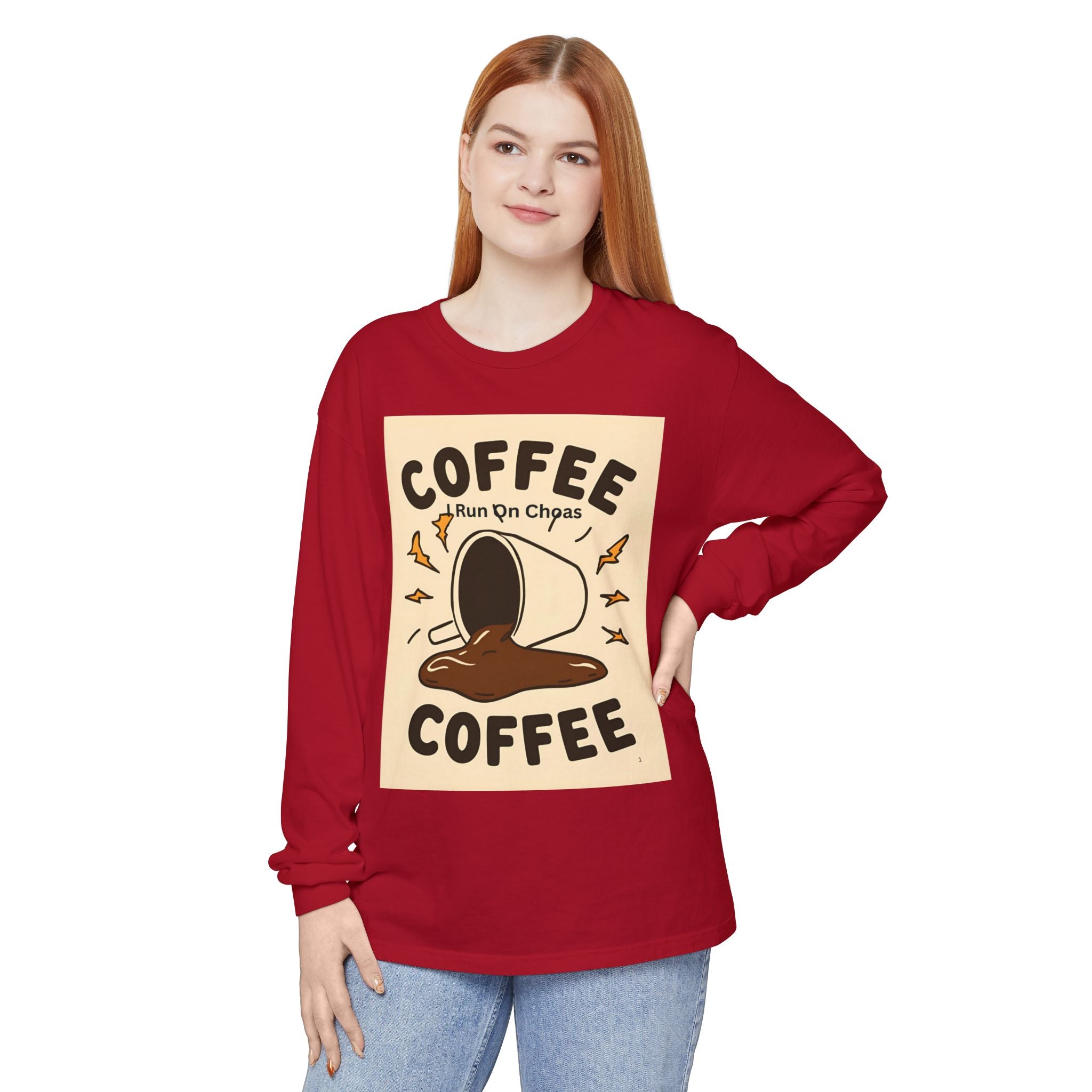 Coffee Coffee Unisex Garment-dyed Long Sleeve T-Shirt