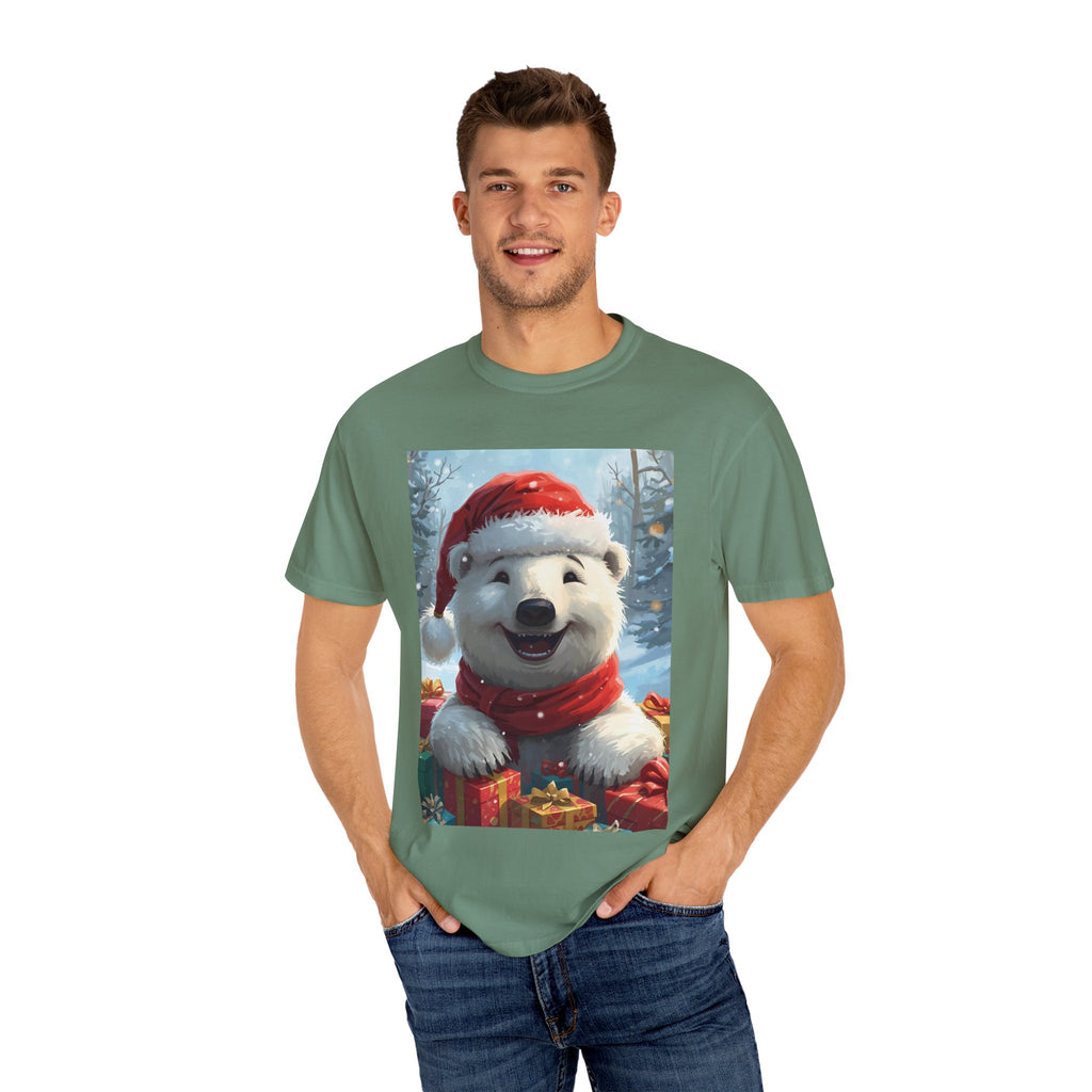Christmas Polar Bear T-shirt, Holiday Tee, Unisex Gift Shirt, Winter Apparel, Cute Animal T-shirt