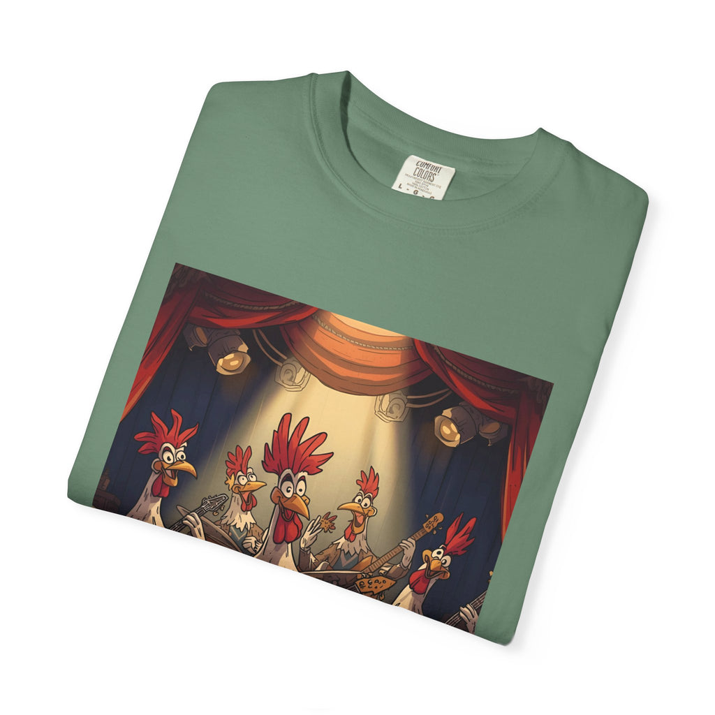 Funny Chicken Band T-Shirt, Unisex Tee for Chicken Lovers, Gift for Musicians, Birthday Shirt, Animal Art Clothing
