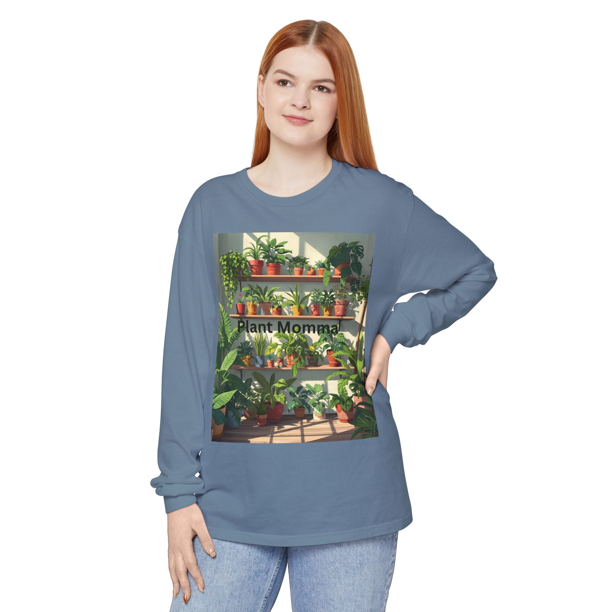 Plant Momma Long Sleeve T-Shirt, Perfect for Plant Lovers, Gardening Gifts, Eco-friendly Fashion, Casual Wear, Spring Celebrations