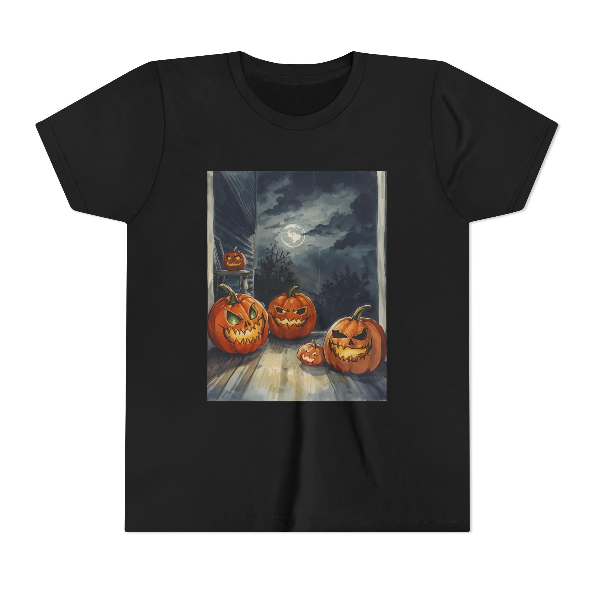 Halloween Pumpkin Scary Youth Short Sleeve Tee