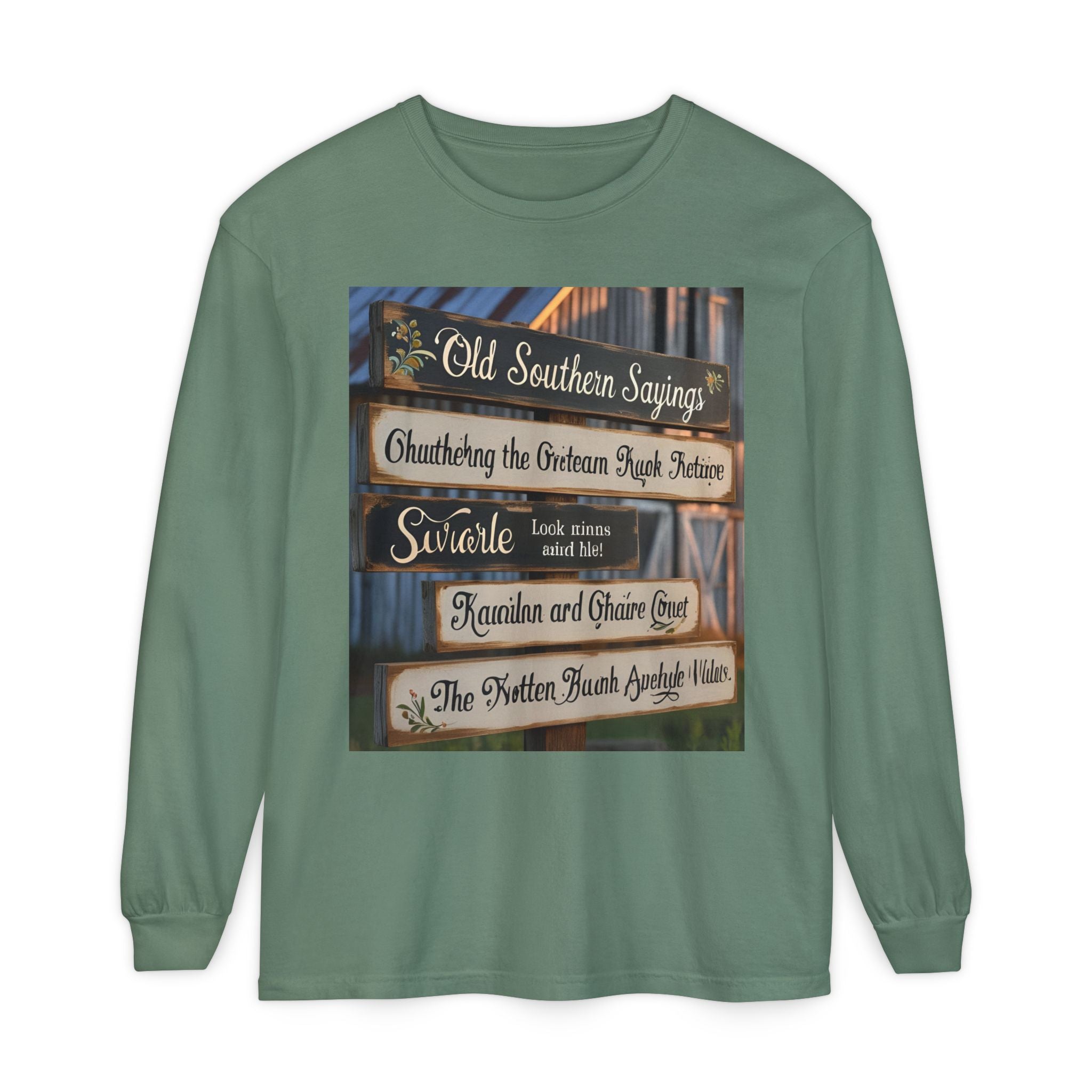 Old Southern Saying Crossings Long Sleeve Tee, Casual Wear, Gift for Southerners, Rustic Style Shirt, Unique Southern Culture Apparel