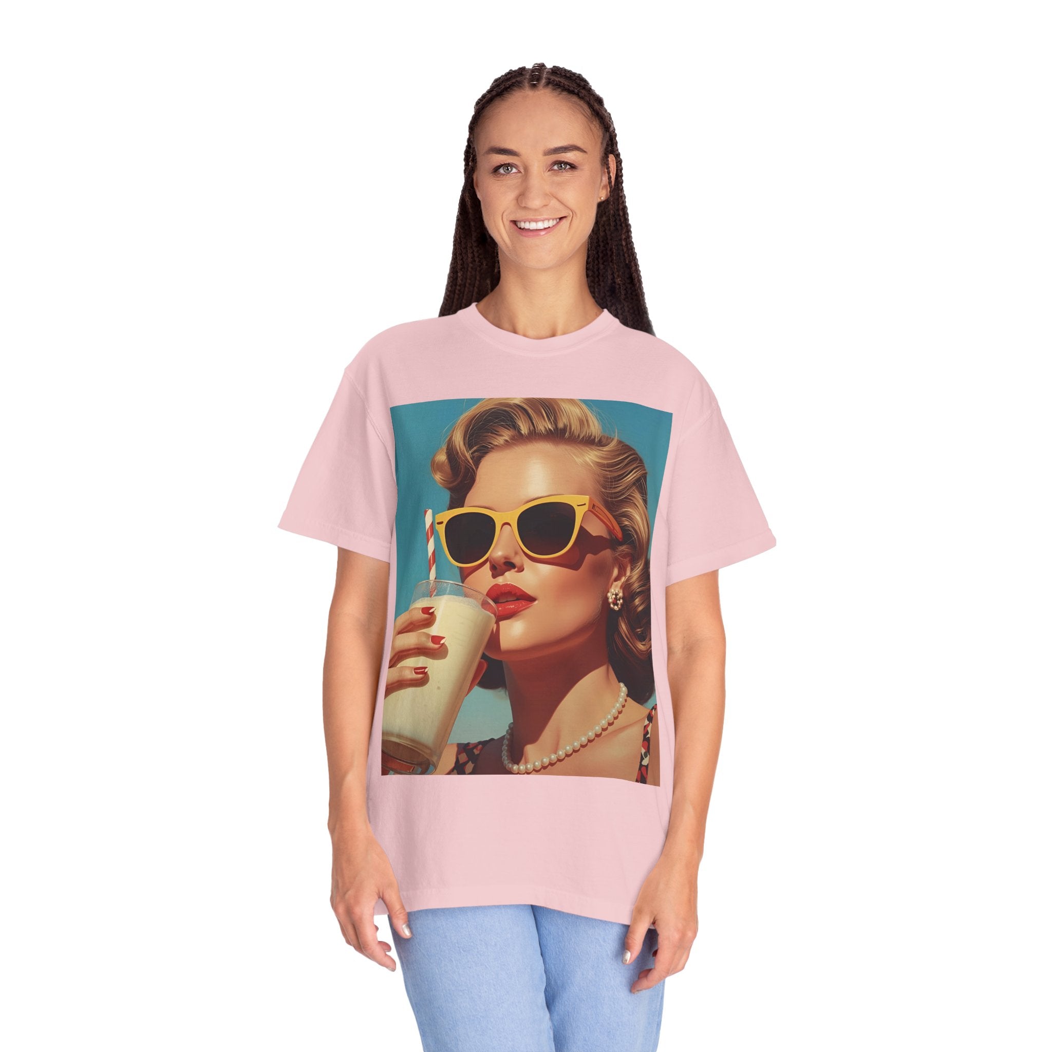 Retro Pop Art Summer Vibe T-shirt | Unisex Garment-Dyed Tee, Vintage Style Shirt, Trendy Summer Wear, Perfect Gift for Her, Casual Everyday Top