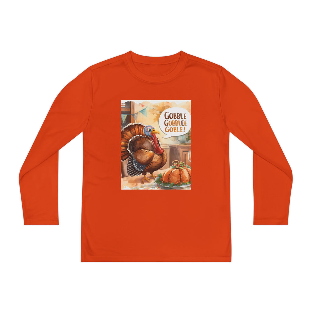 Thanksgiving Turkey Youth Long Sleeve Competitor Tee