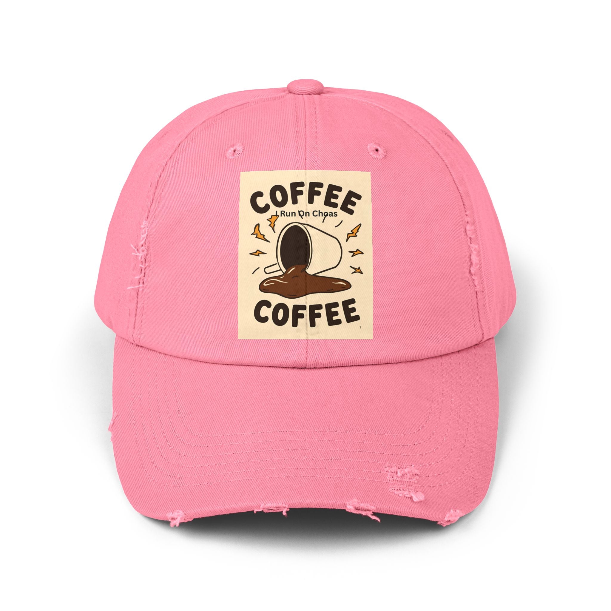 Coffee Coffee Unisex Distressed Cap